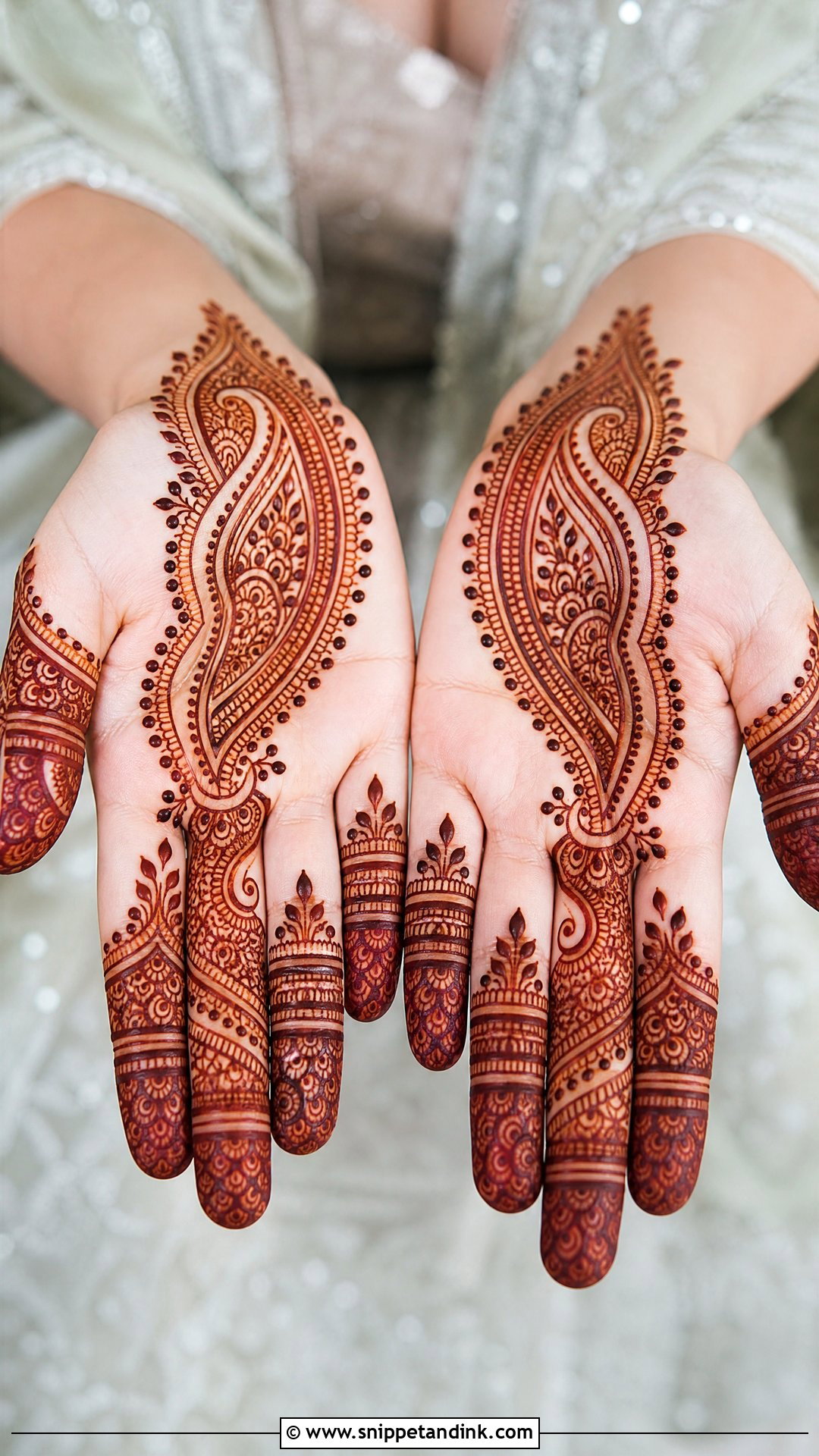 Paisley Finger Bridal Mehndi Design - Snippet and Ink - 20 Bridal Finger Mehndi Designs