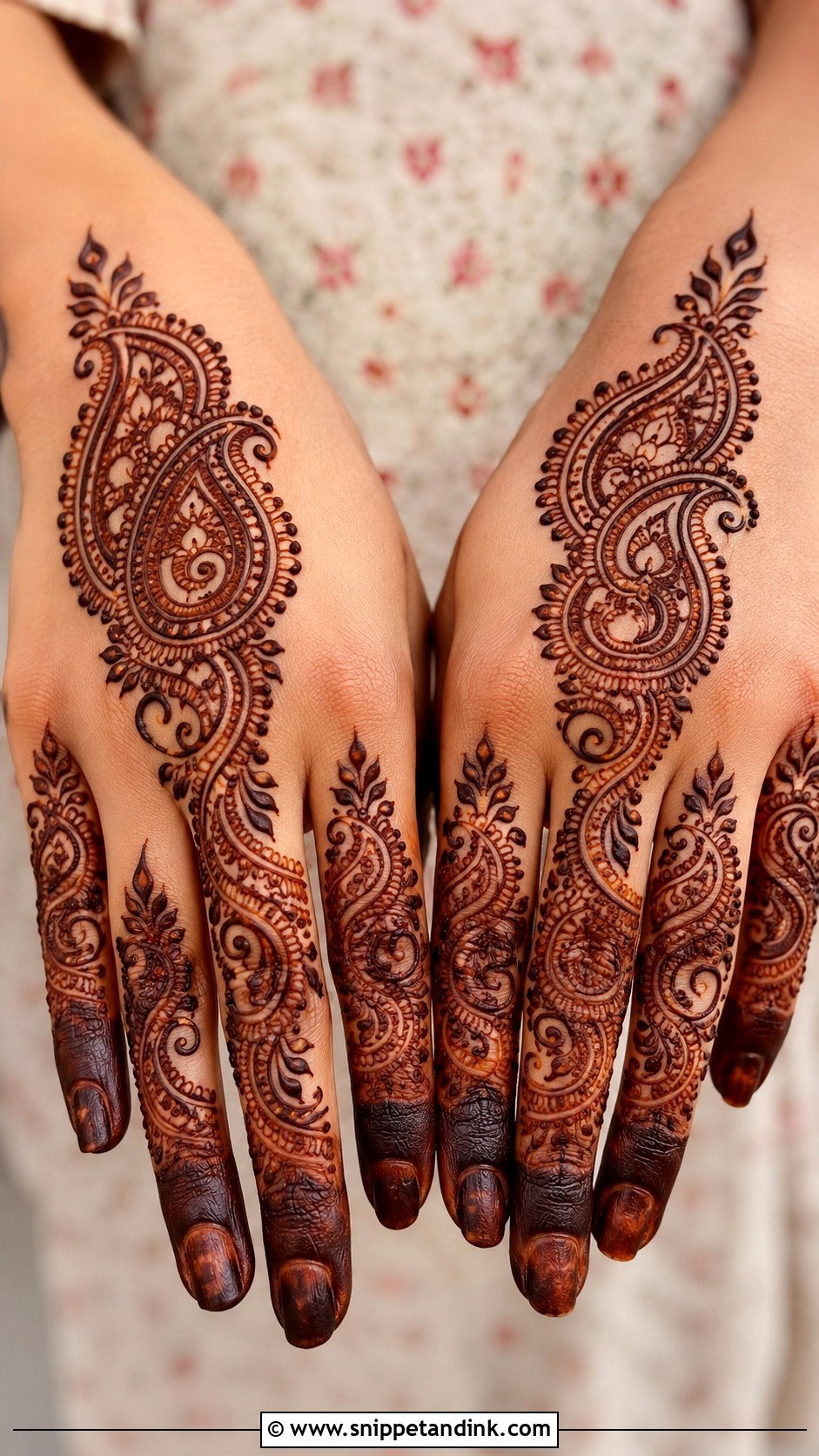 Paisley Finger Mehndi Design - Snippet and Ink - 35 Unique Fingers Mehndi Designs