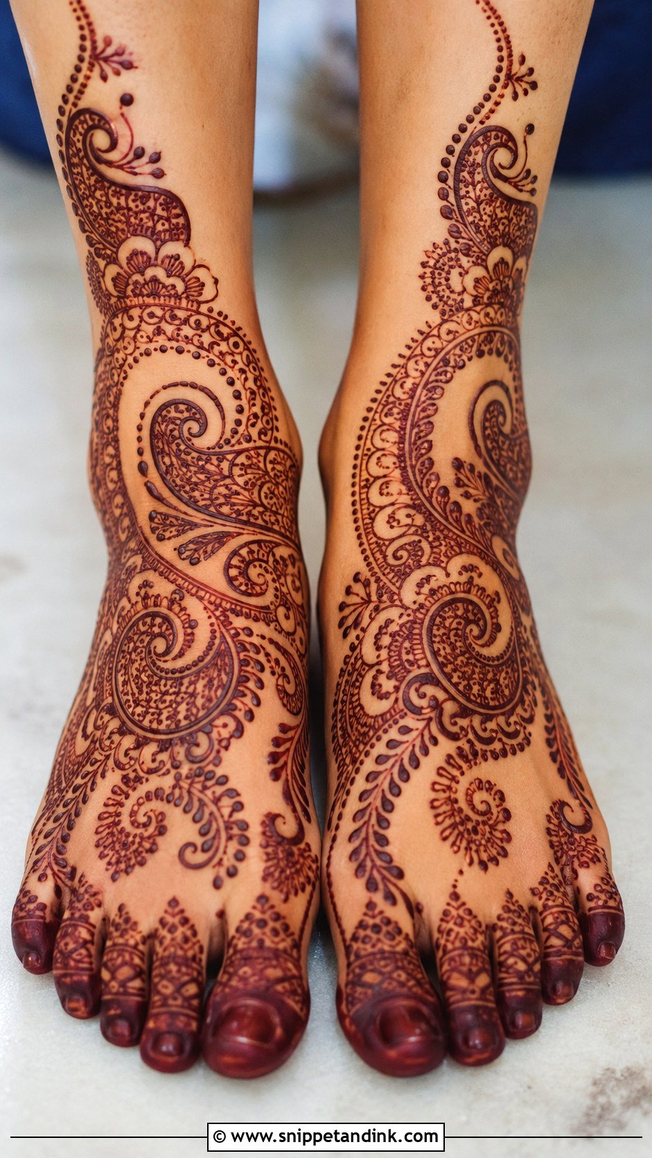 Paisley Foot Mehndi Design - Snippet and Ink - 35 Foot Mehndi Designs