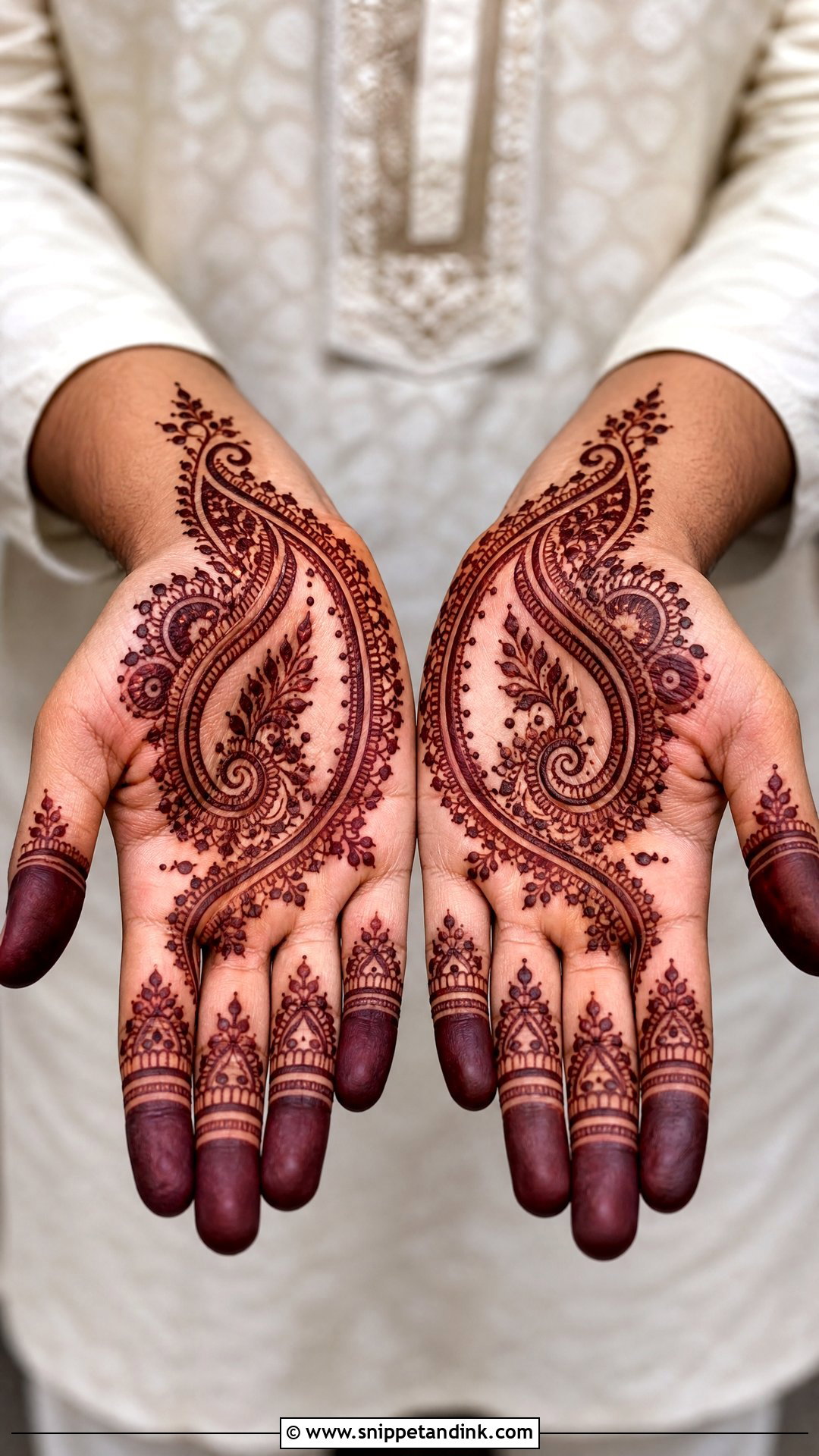 Paisley Groom Mehndi Design - Snippet and Ink - 25 Simple Groom Mehndi Design for Men Ideas