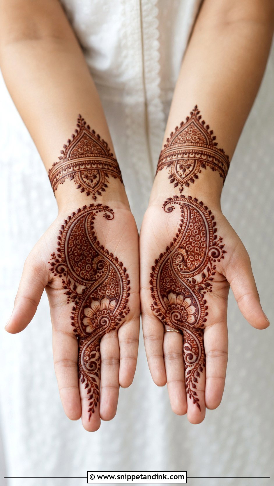 Paisley Half Hand Mehndi Design - Snippet and Ink - 35 Half Hand Mehndi Design Ideas