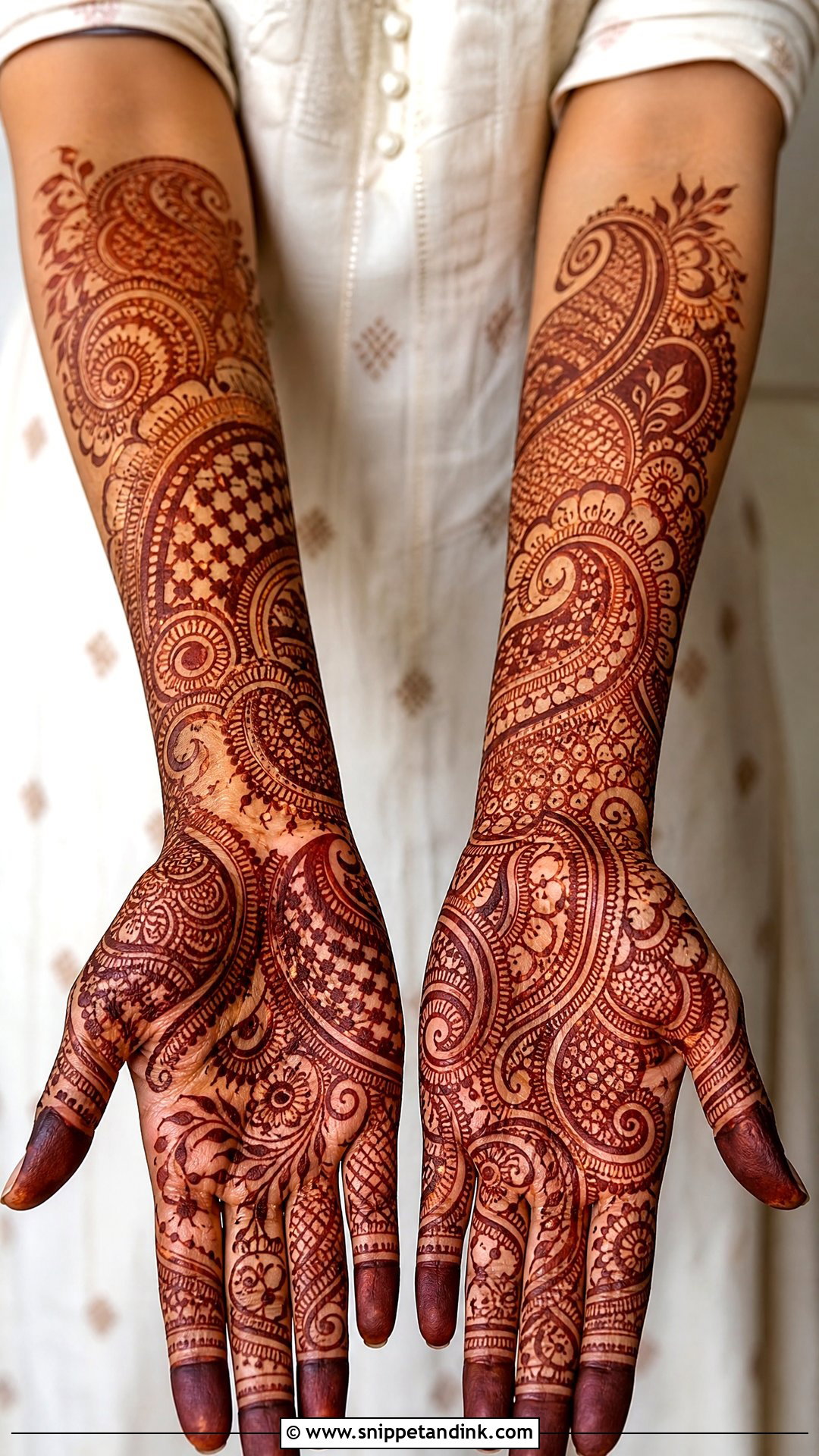 Paisley Heavy Bridal Mehndi Design - Snippet and Ink - 20 Heavy Bridal Mehndi Designs