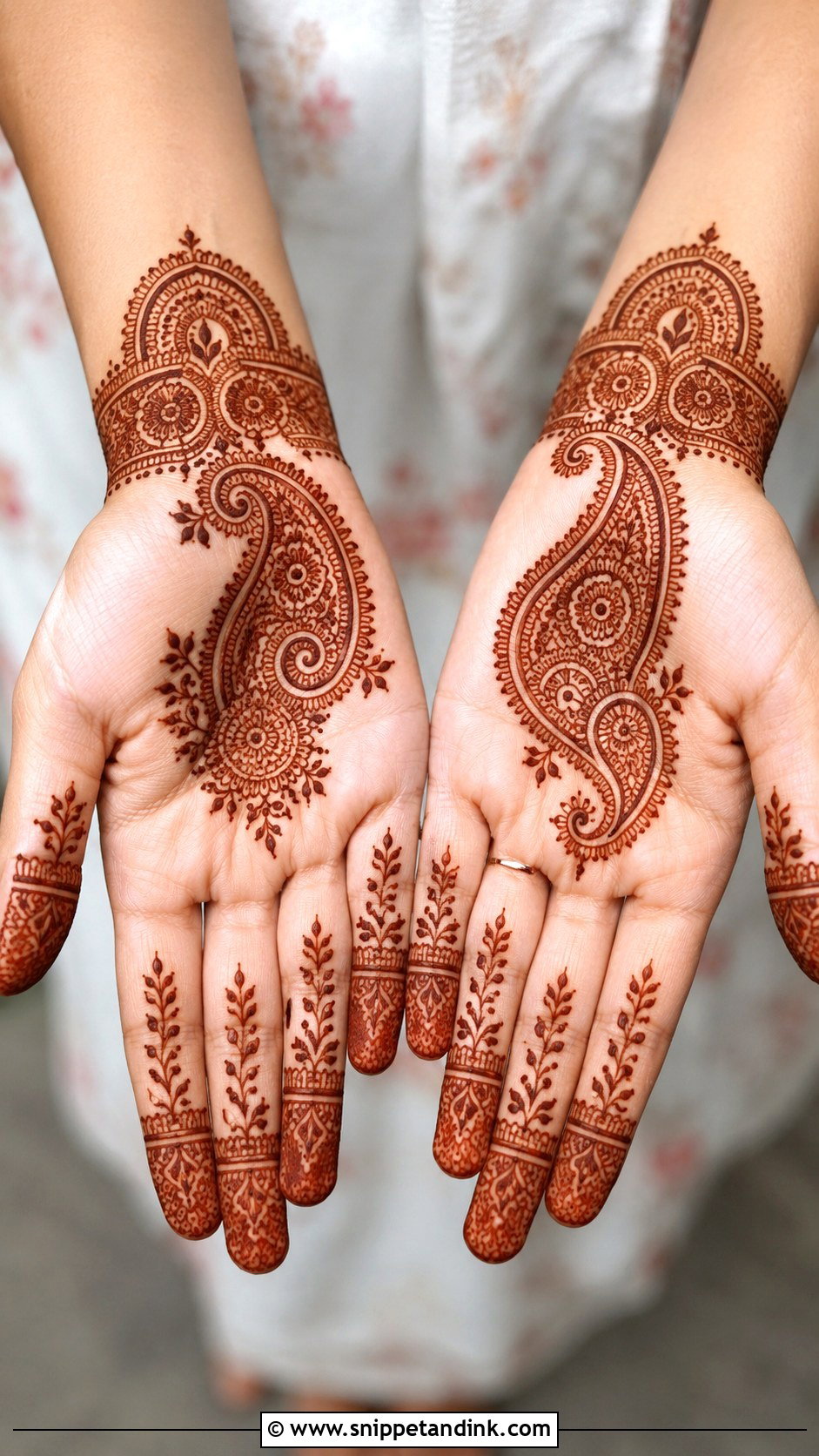 Paisley Khafif Mehndi Design - Snippet and Ink - 35 Khafif Mehndi Designs