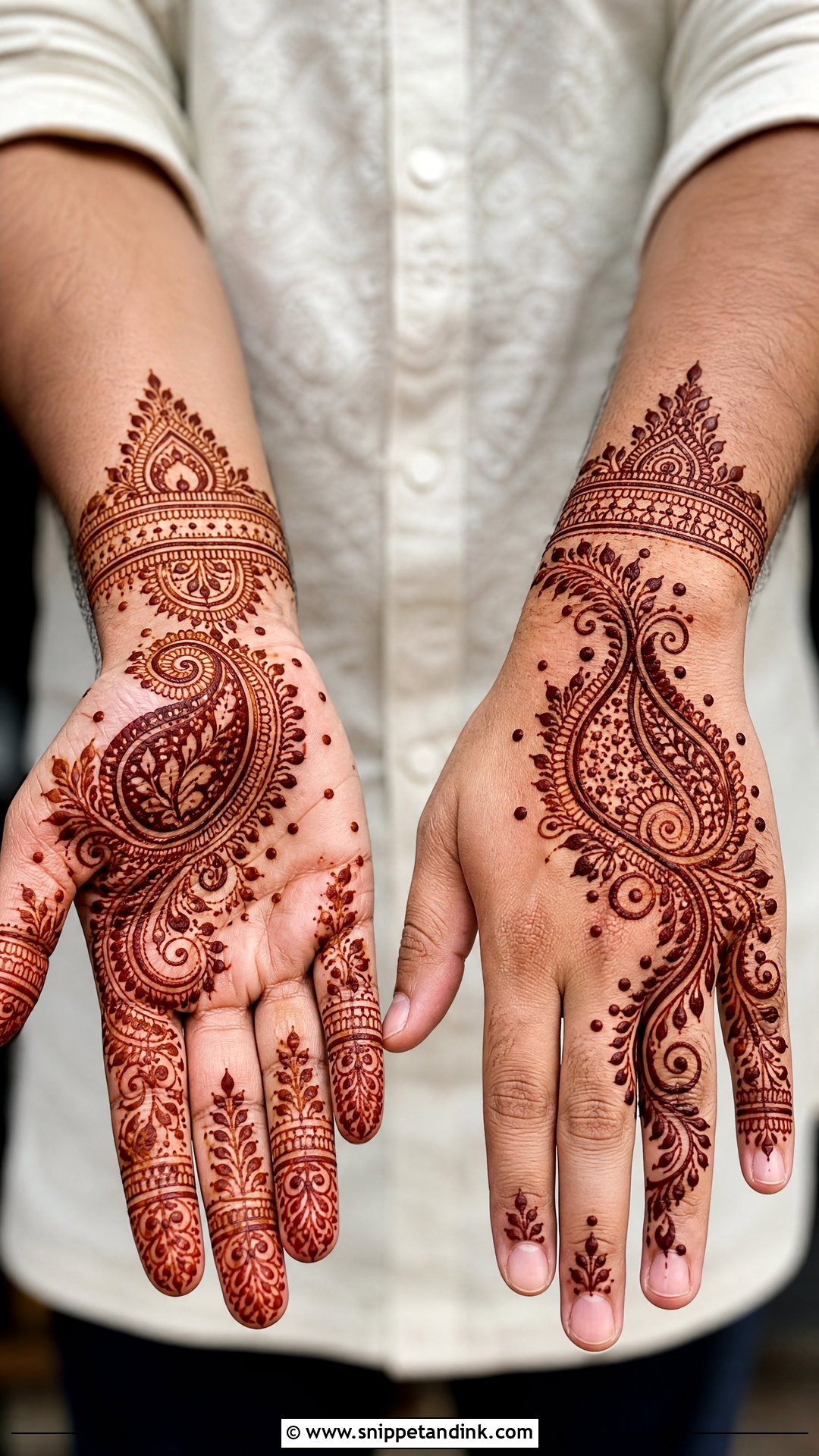 Paisley Men Mehndi Design - Snippet and Ink - 25 Men Mehndi Designs