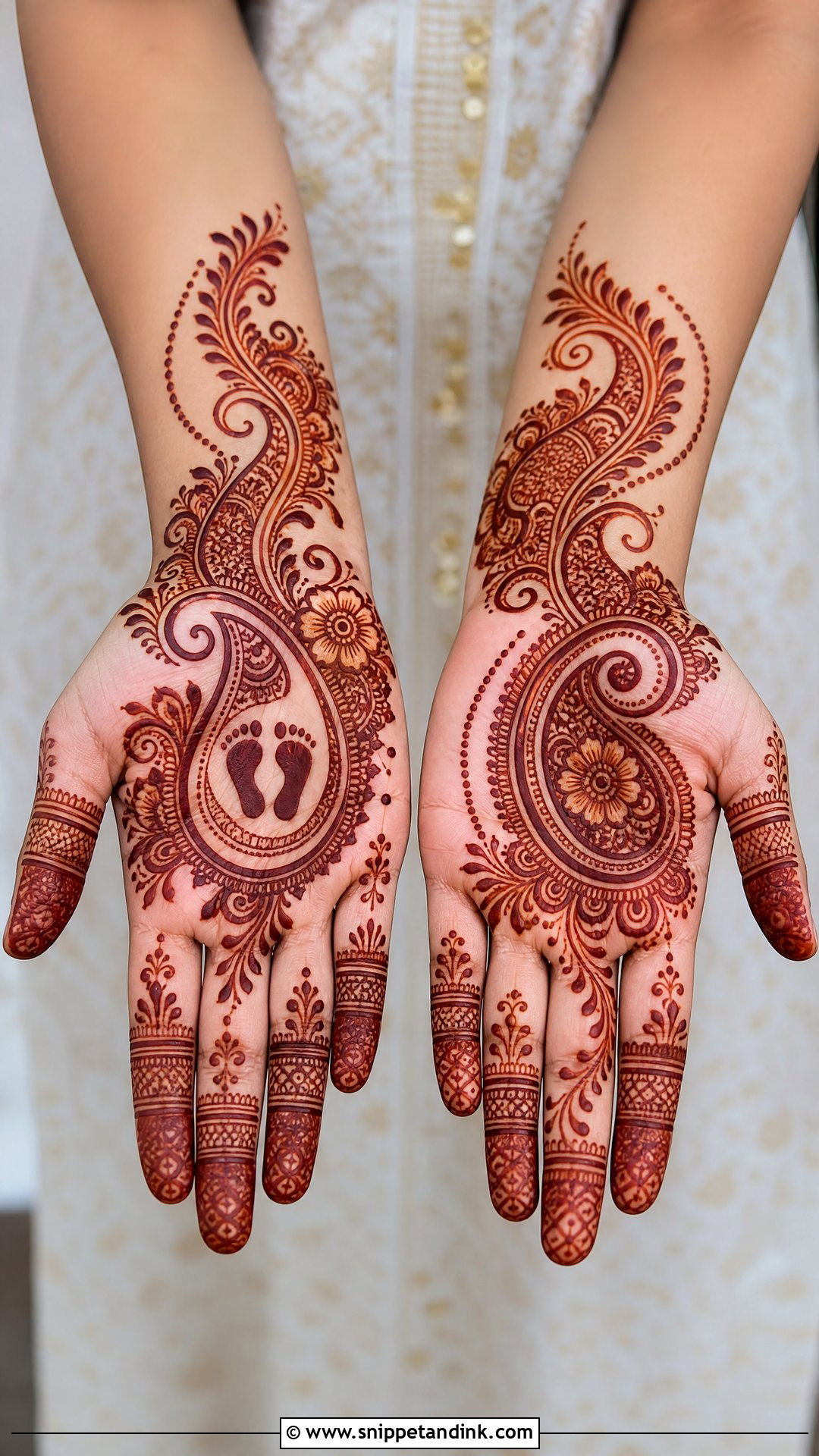 Paisley Mundan Ceremony Mehndi Design - Snippet and Ink - 20 Mundan Ceremony Mehndi Designs