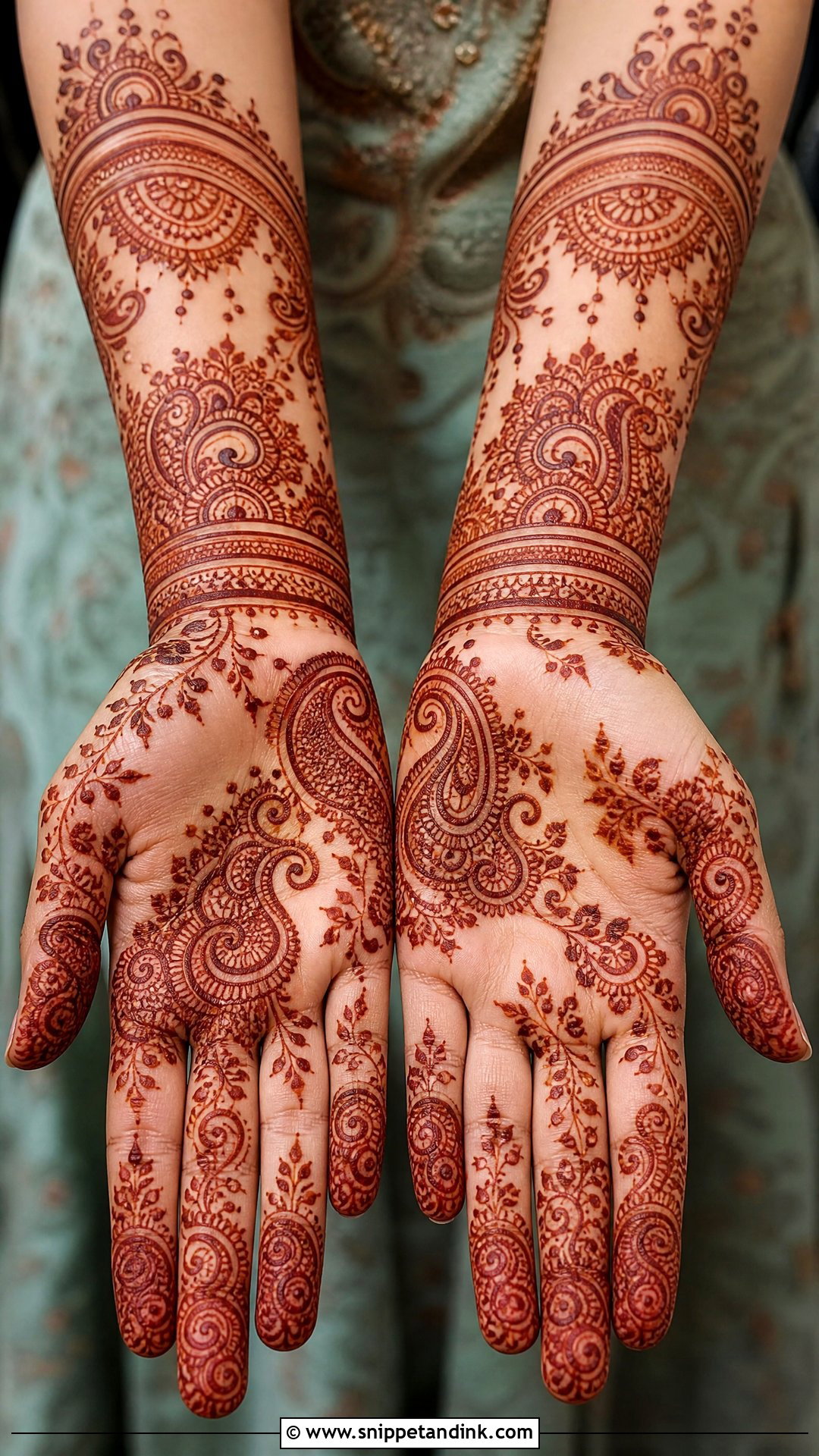 Paisley Muslim Bridal Mehndi Design - Snippet and Ink - 30 Unique Muslim Bridal Mehndi Designs