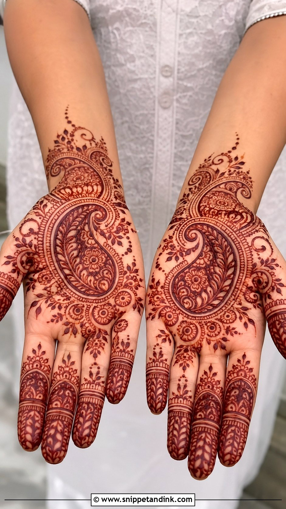 Paisley Palm Mehndi Design - Snippet and Ink - 35 Unique Palm Mehndi Design Ideas