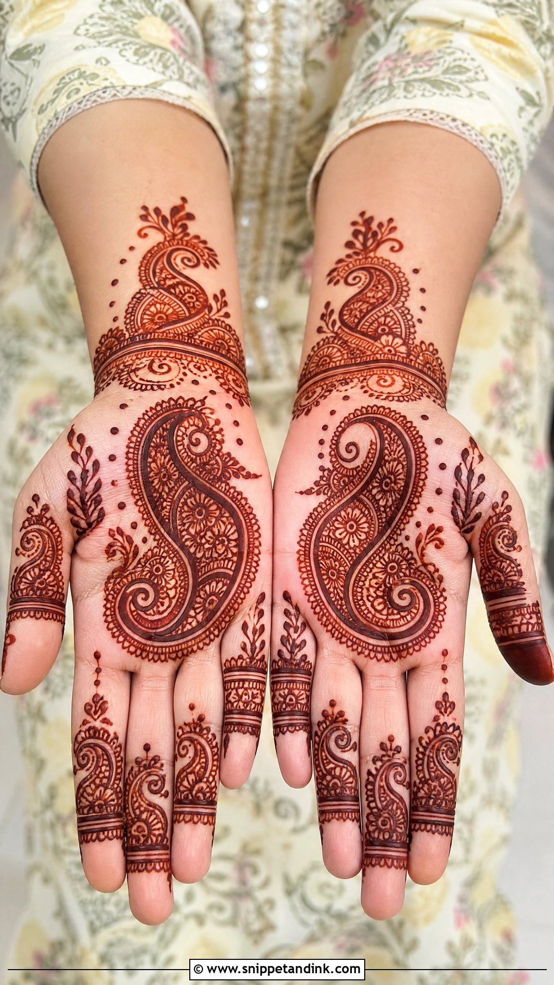 Paisley Palm Mehndi Design - Snippet and Ink - 30 Beautiful Palm Mehndi Design Ideas
