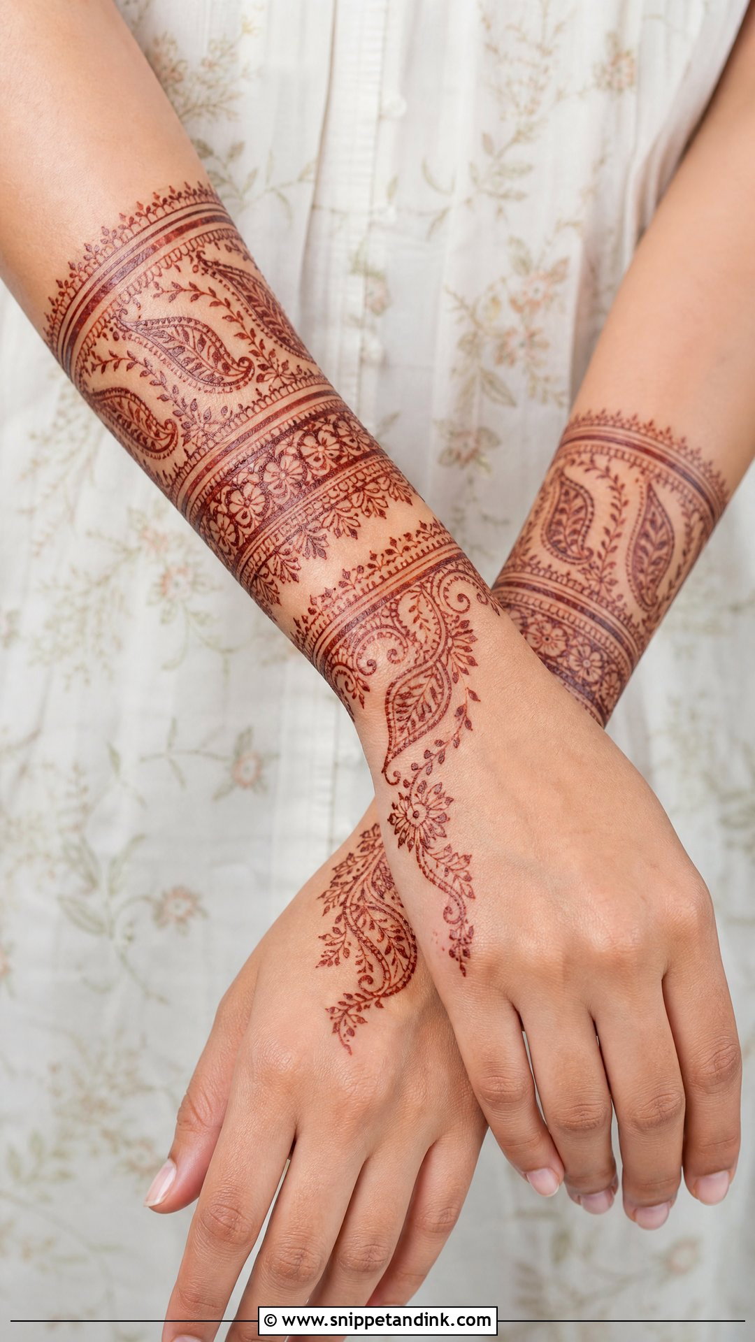 Paisley Wrist Mehndi Design - Snippet and Ink - 30 Wrist Mehndi Designs