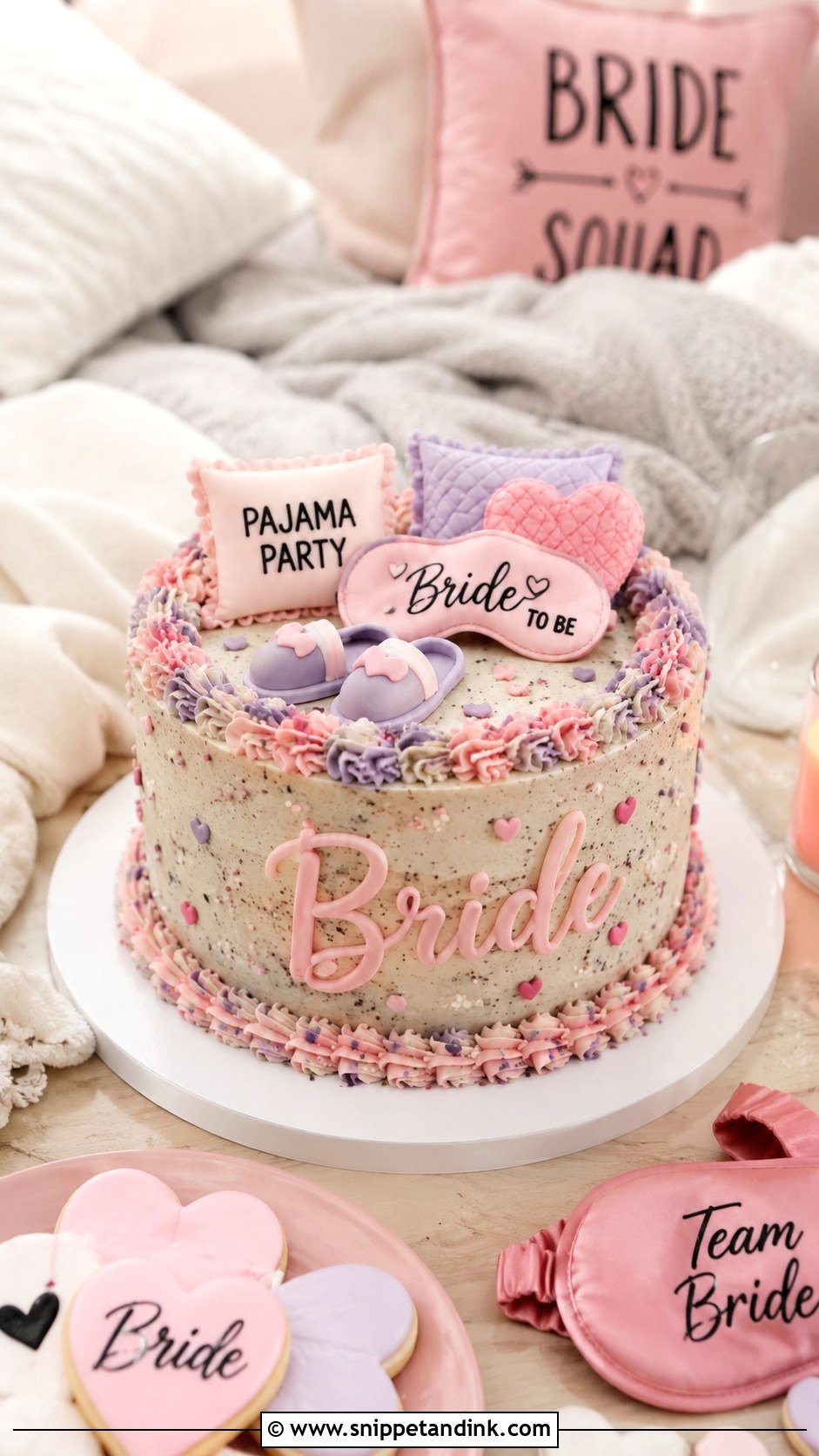 Pajama Party Bachelorette Cake - Snippet and Ink - 20 Bachelorette Cake for Bride