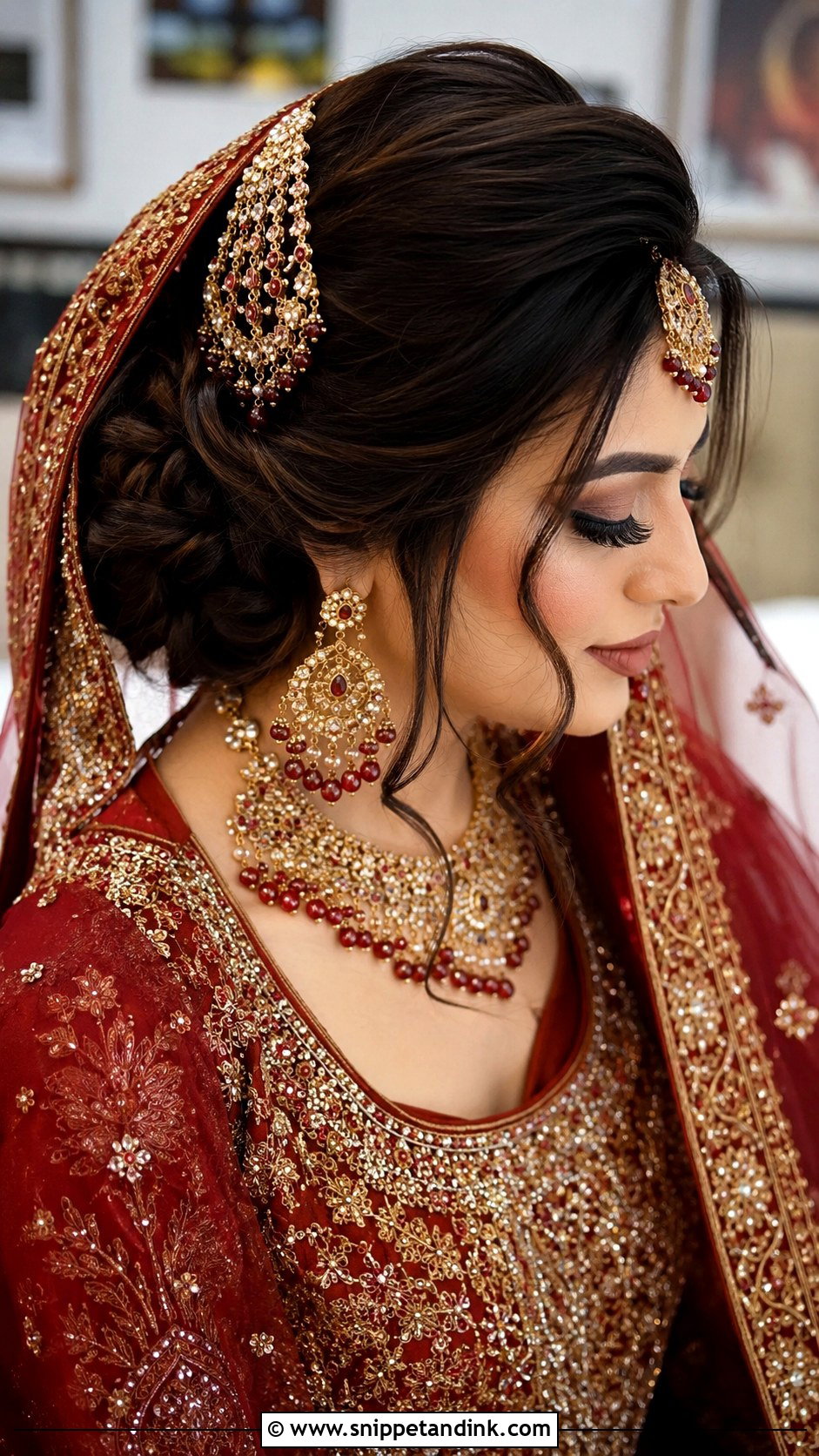 Pakistani Bridal Bubble Braid - Snippet and Ink - 15 Pakistani Bridal Barat Hairstyle Ideas
