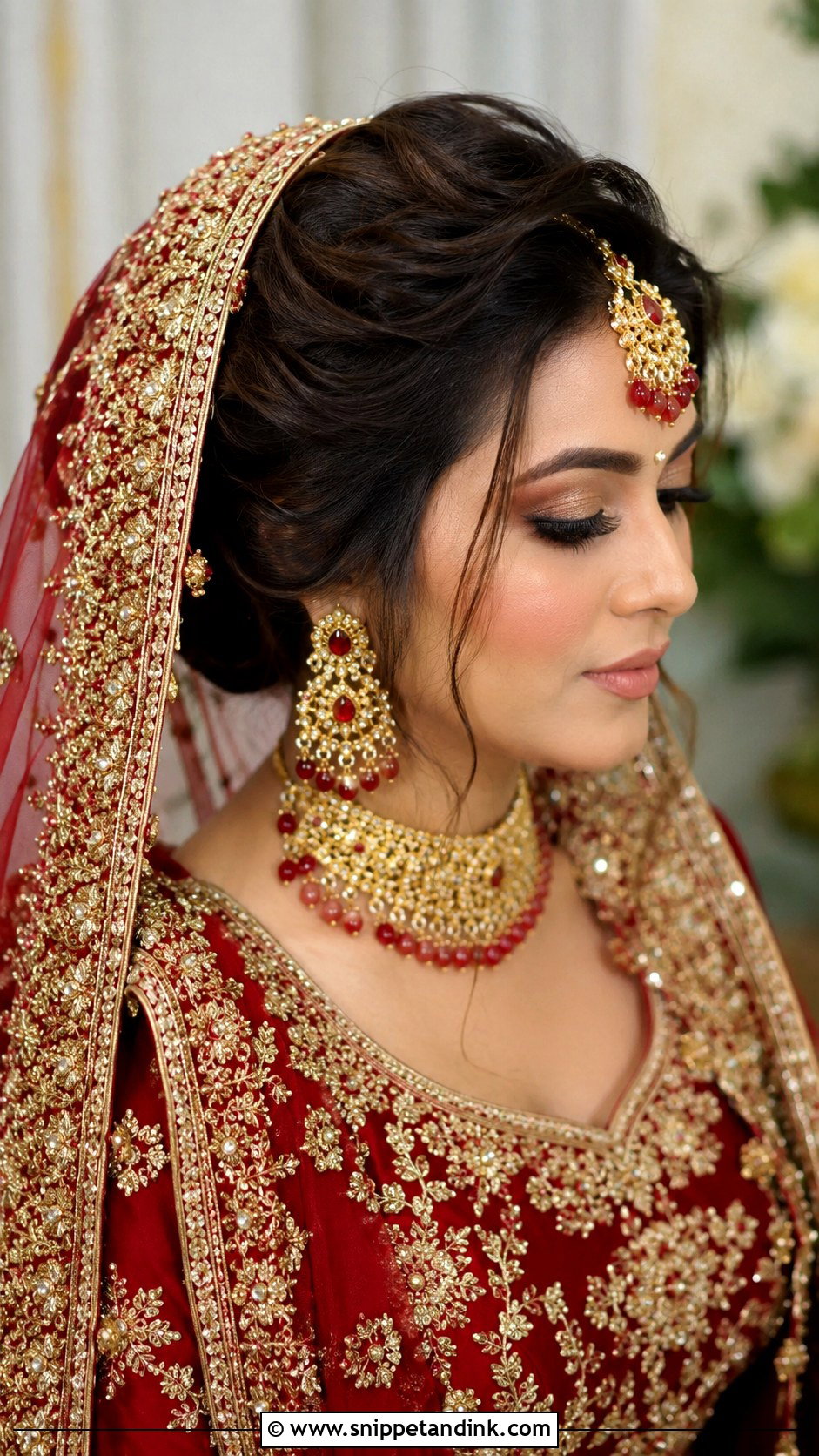 Pakistani Bridal Bun With Dupatta - Snippet and Ink - 15 Pakistani Bridal Bun Hairstyles