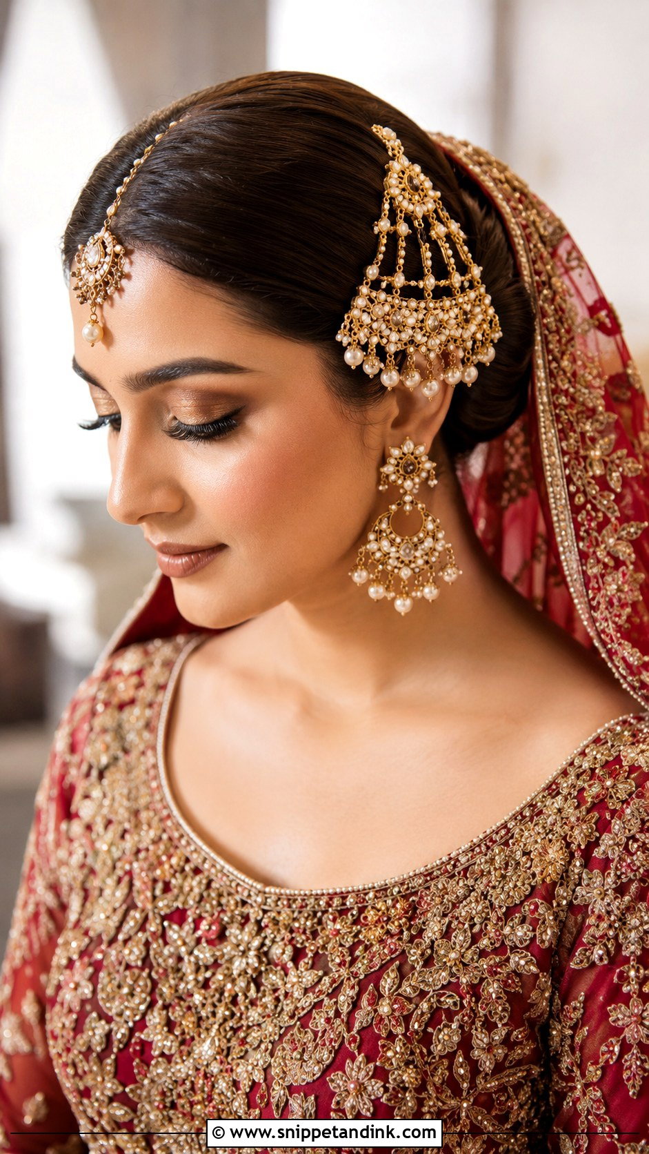 Pakistani Bridal Bun With Jhumar - Snippet and Ink - 15 Pakistani Bridal Hairstyles with Jhumar