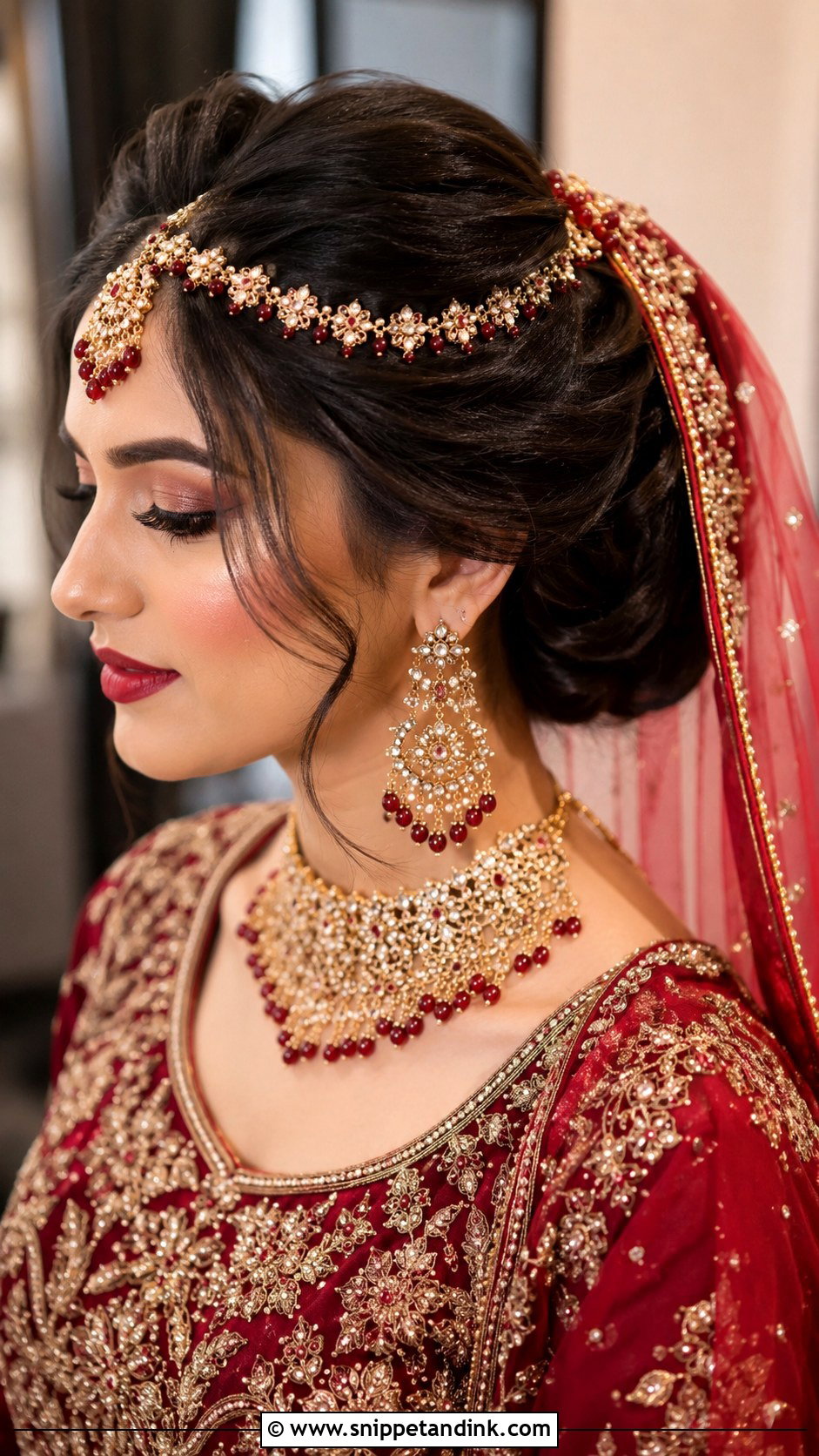 Pakistani Bridal Bun - Snippet and Ink - 15 Hair Styles for Pakistani Wedding