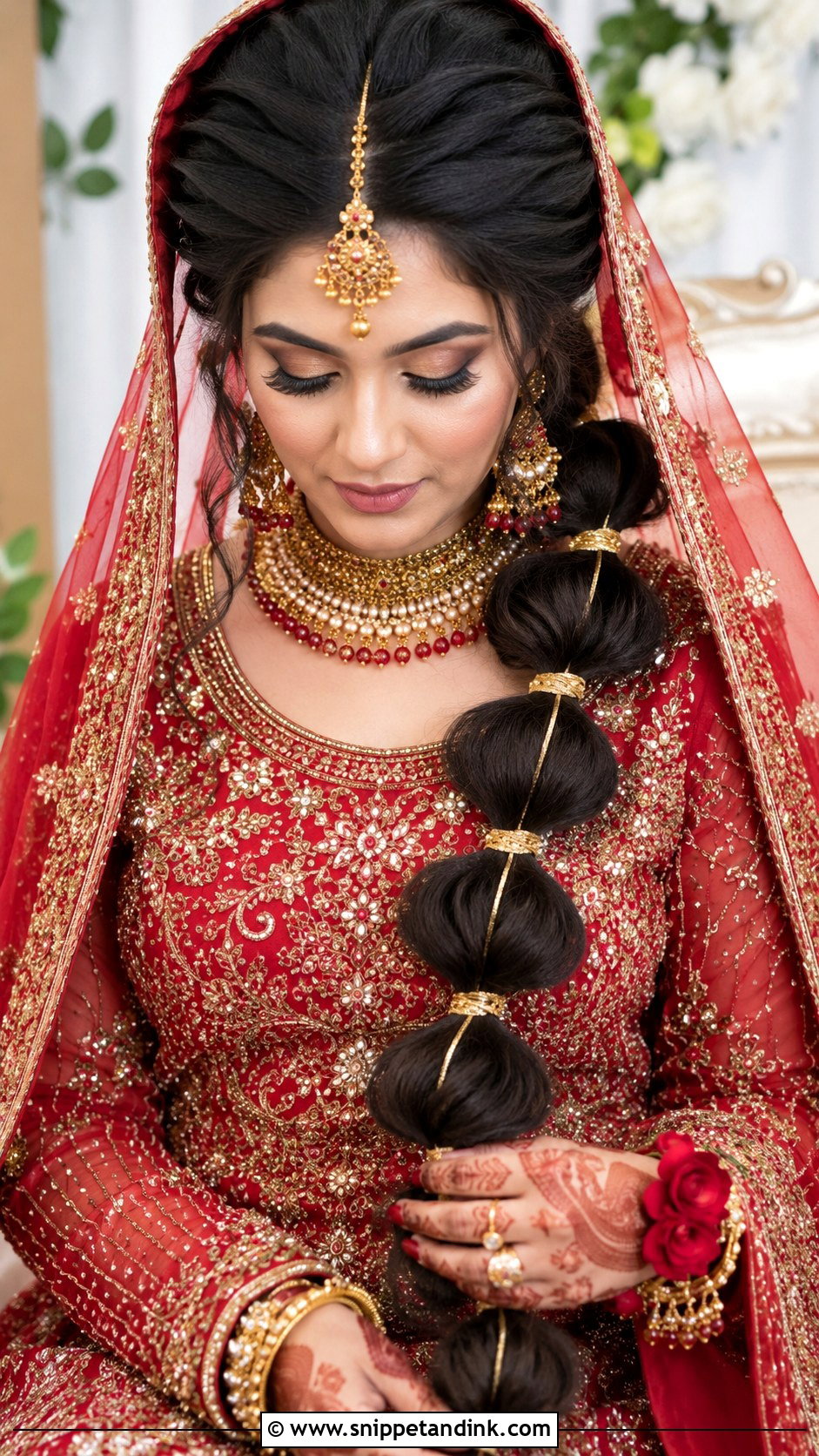 Pakistani Bridal Chignon - Snippet and Ink - 15 Pakistani Bridal Barat Hairstyle Ideas