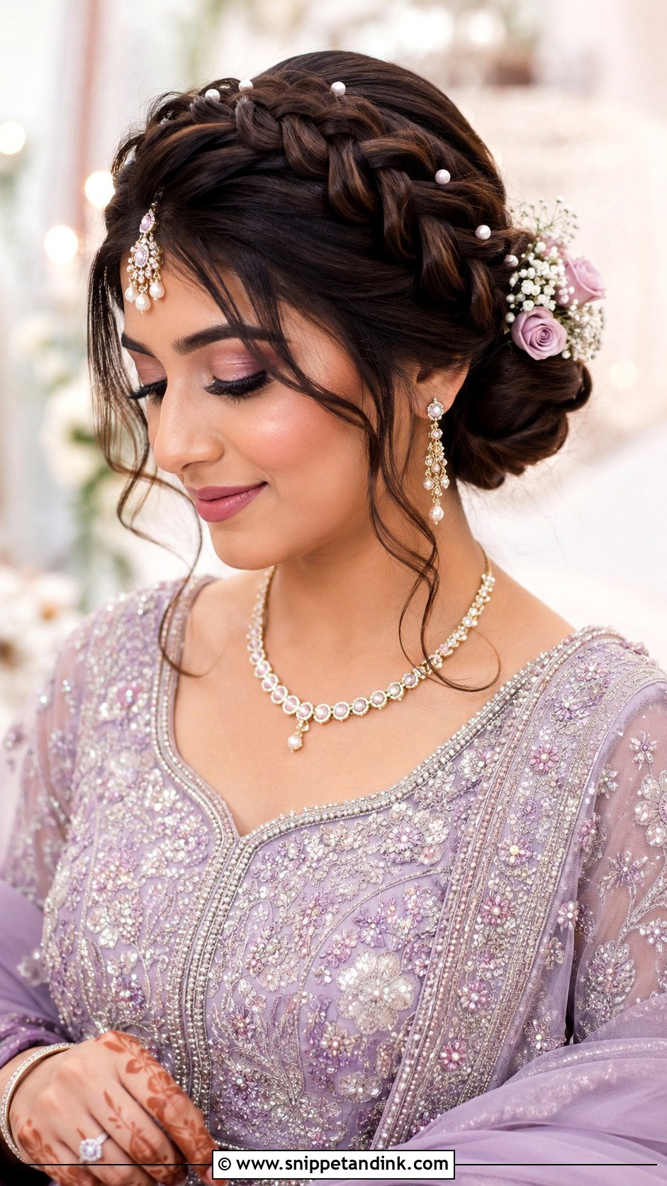 Pakistani Bridal Crown Braid - Snippet and Ink - 15 Pakistani Wedding Hairstyle Ideas