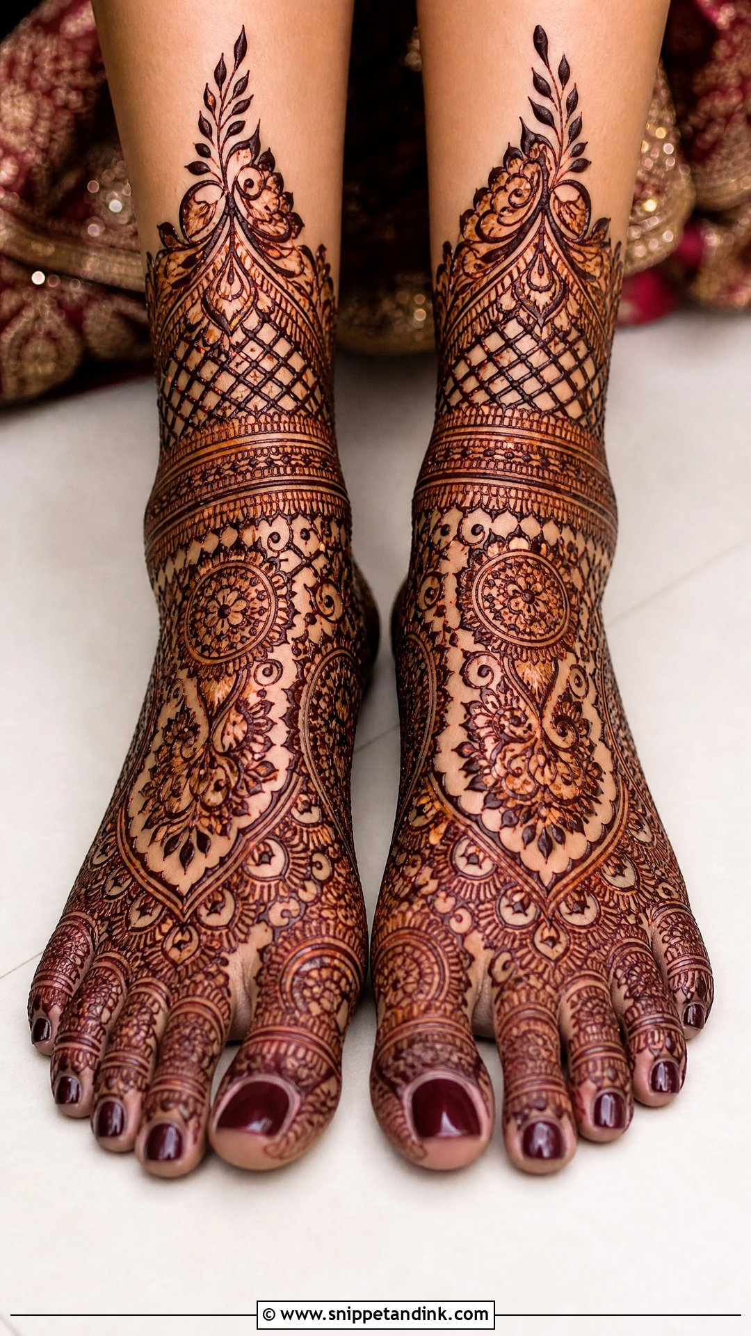 Pakistani Bridal Feet Mehndi Design - Snippet and Ink - 30 Bridal Feet Mehndi Designs