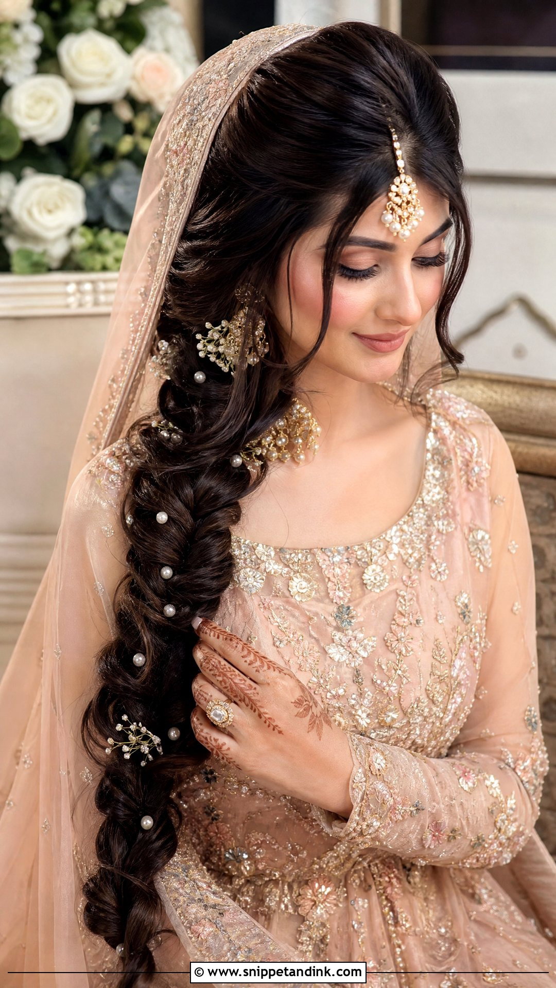 Pakistani Bridal Fishtail Braid - Snippet and Ink - 20 Pakistani Bridal Hair Wedding Hairstyles