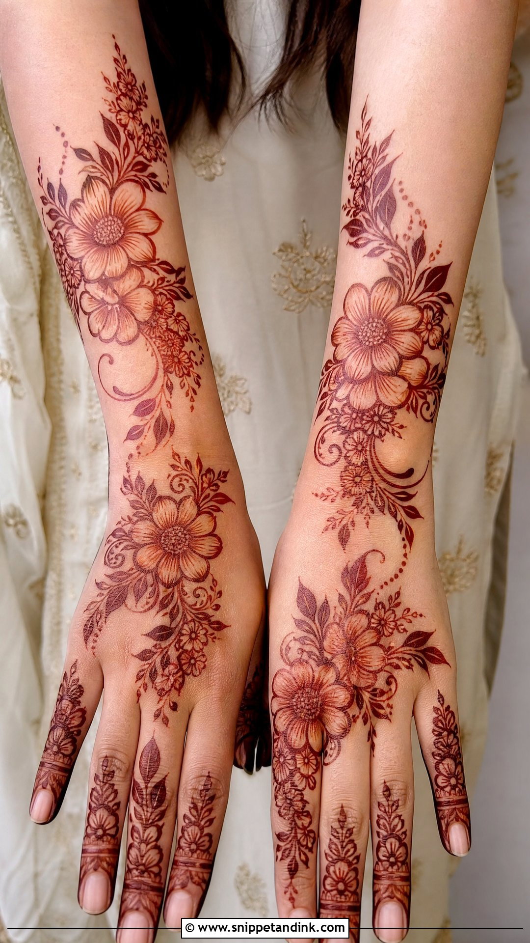 Pakistani Bridal Floral Mehndi Design - Snippet and Ink - 20 Pakistani Bride Mehndi Design Ideas