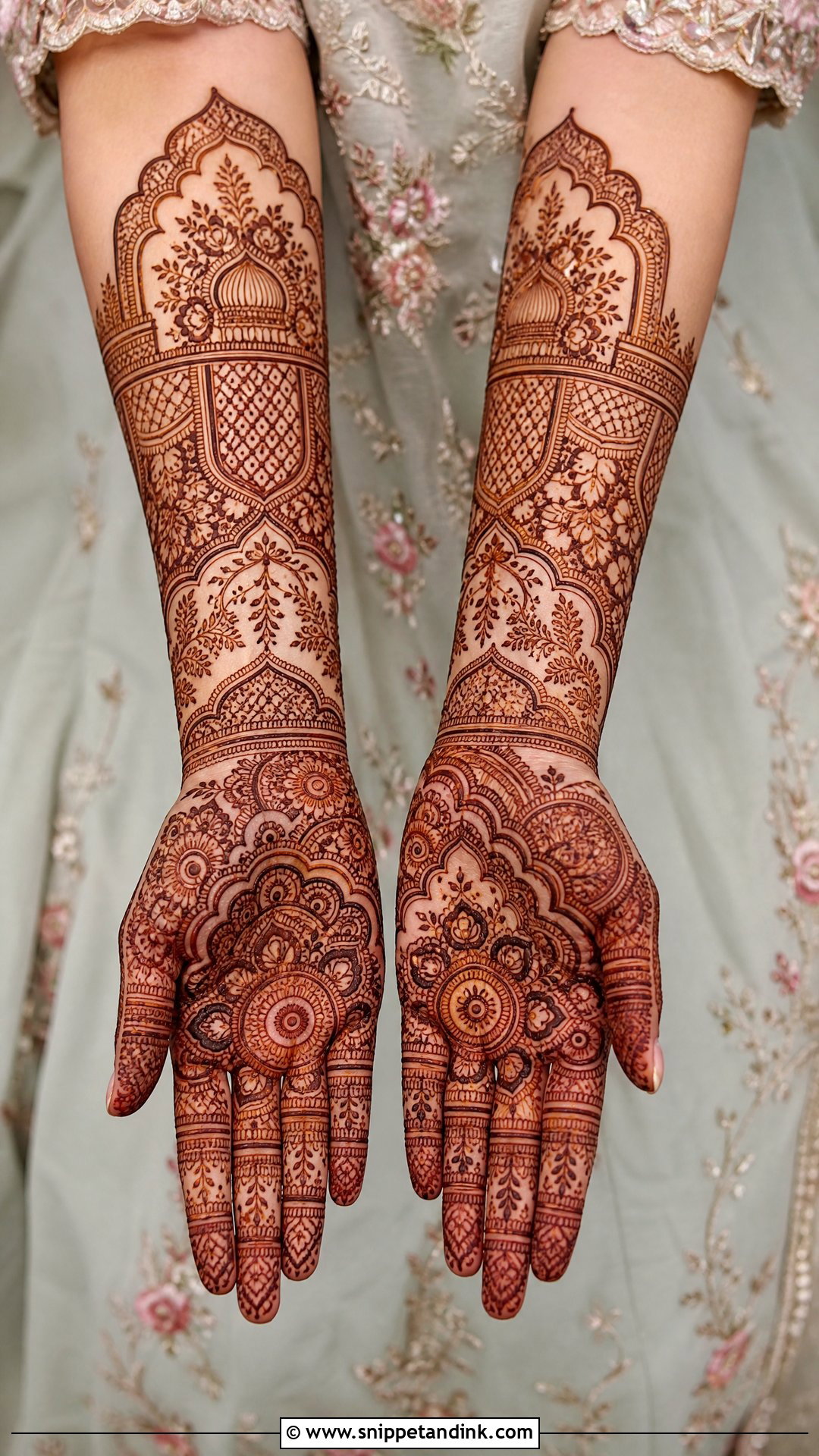 Pakistani Bridal Front Hand Mehndi Design - Snippet and Ink - 25 Bridal Front Hand Mehndi Design 2025 Ideas