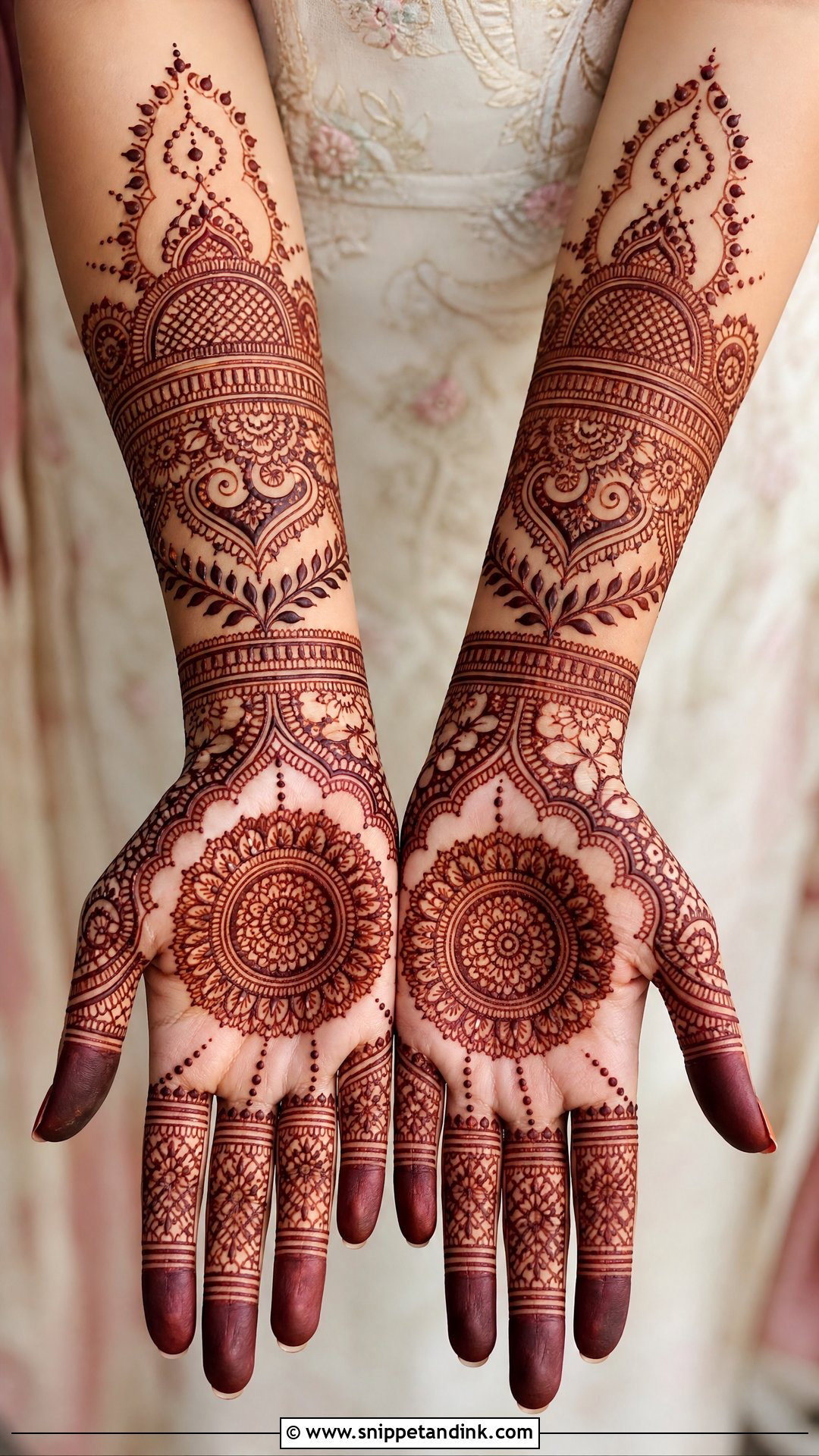 Pakistani Bridal Front Hand Mehndi - Snippet and Ink - 25 Pakistani Bridal Mehndi Designs