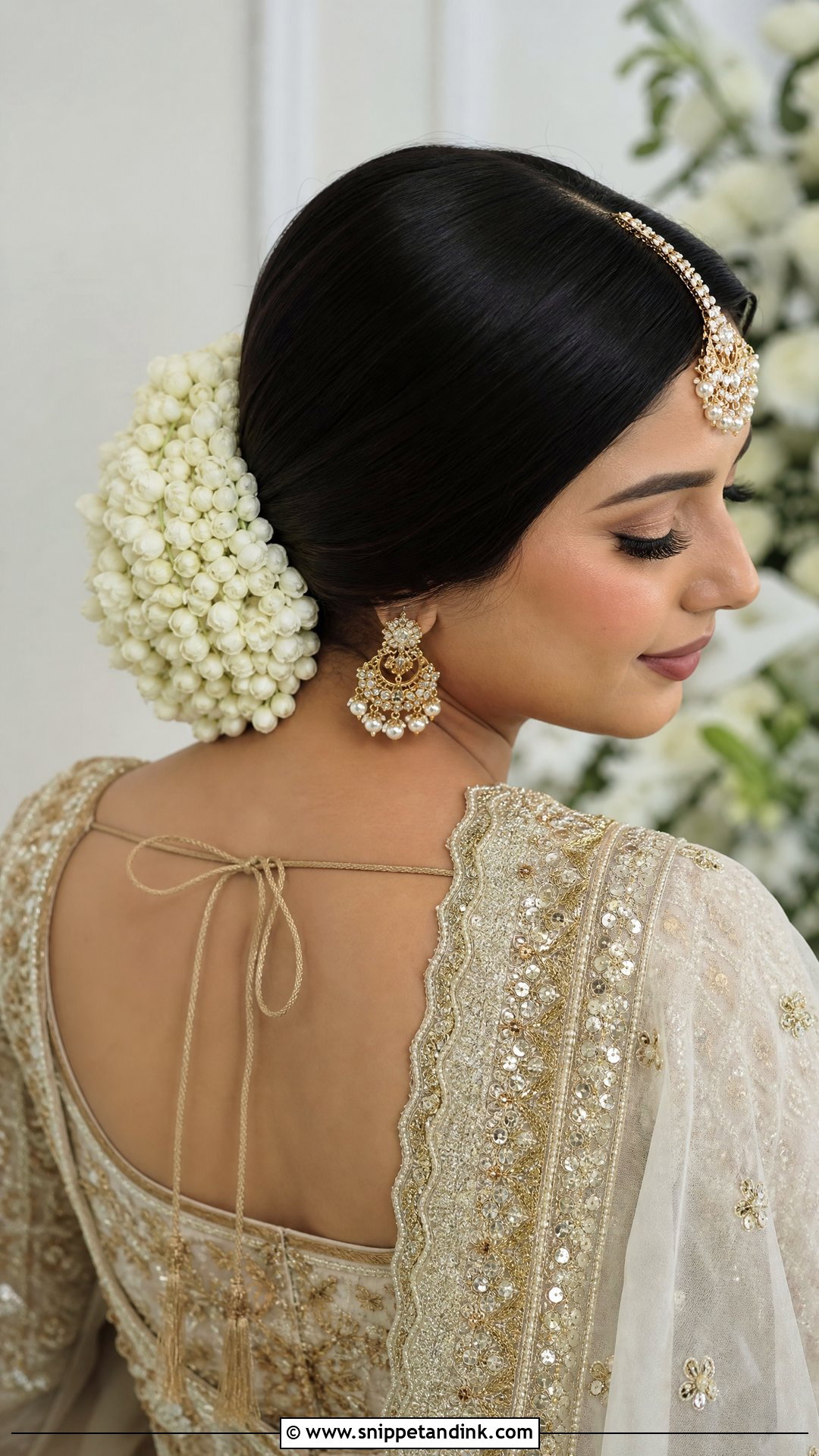 Pakistani Bridal Gajra Bun - Snippet and Ink - 20 Pakistani Bride Hairstyles