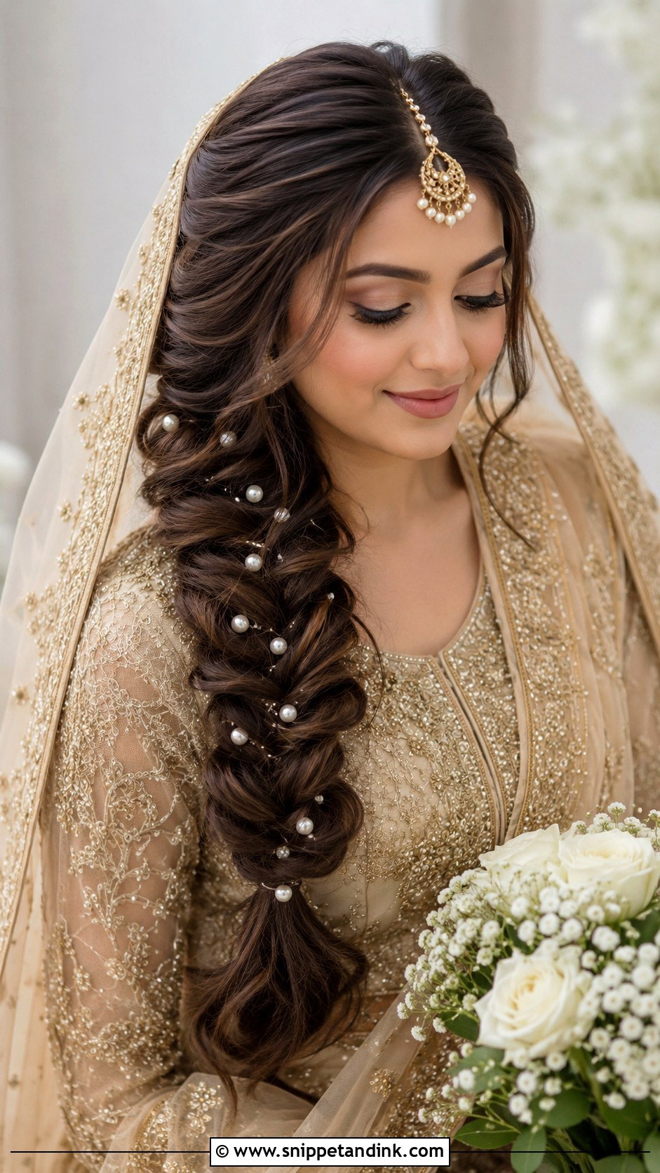 Pakistani Bridal Half Up Hair - Snippet and Ink - 15 Pakistani Wedding Hair Ideas