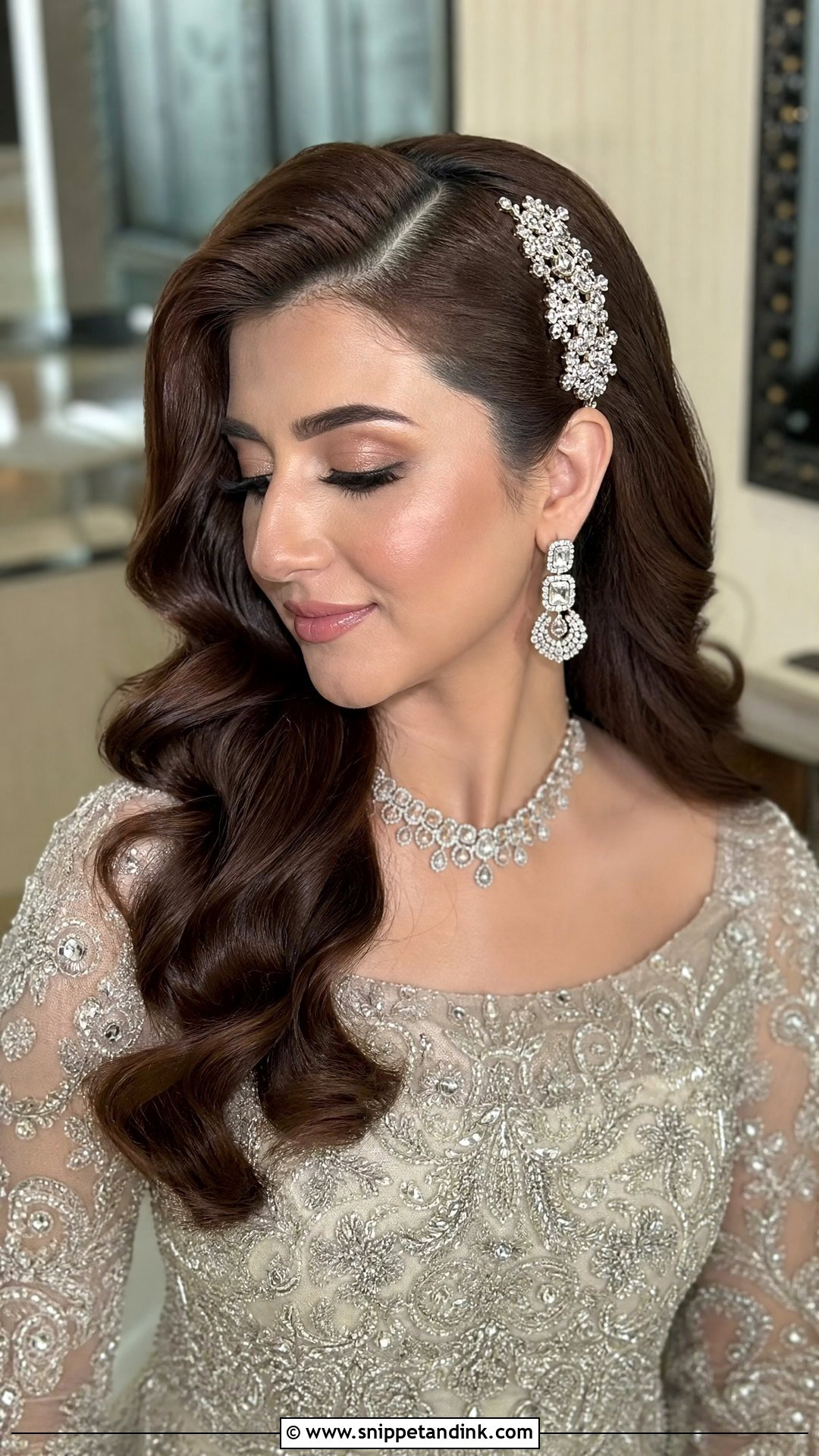 Pakistani Bridal Hollywood Waves - Snippet and Ink - 20 Pakistani Bridal Hair Wedding Hairstyles