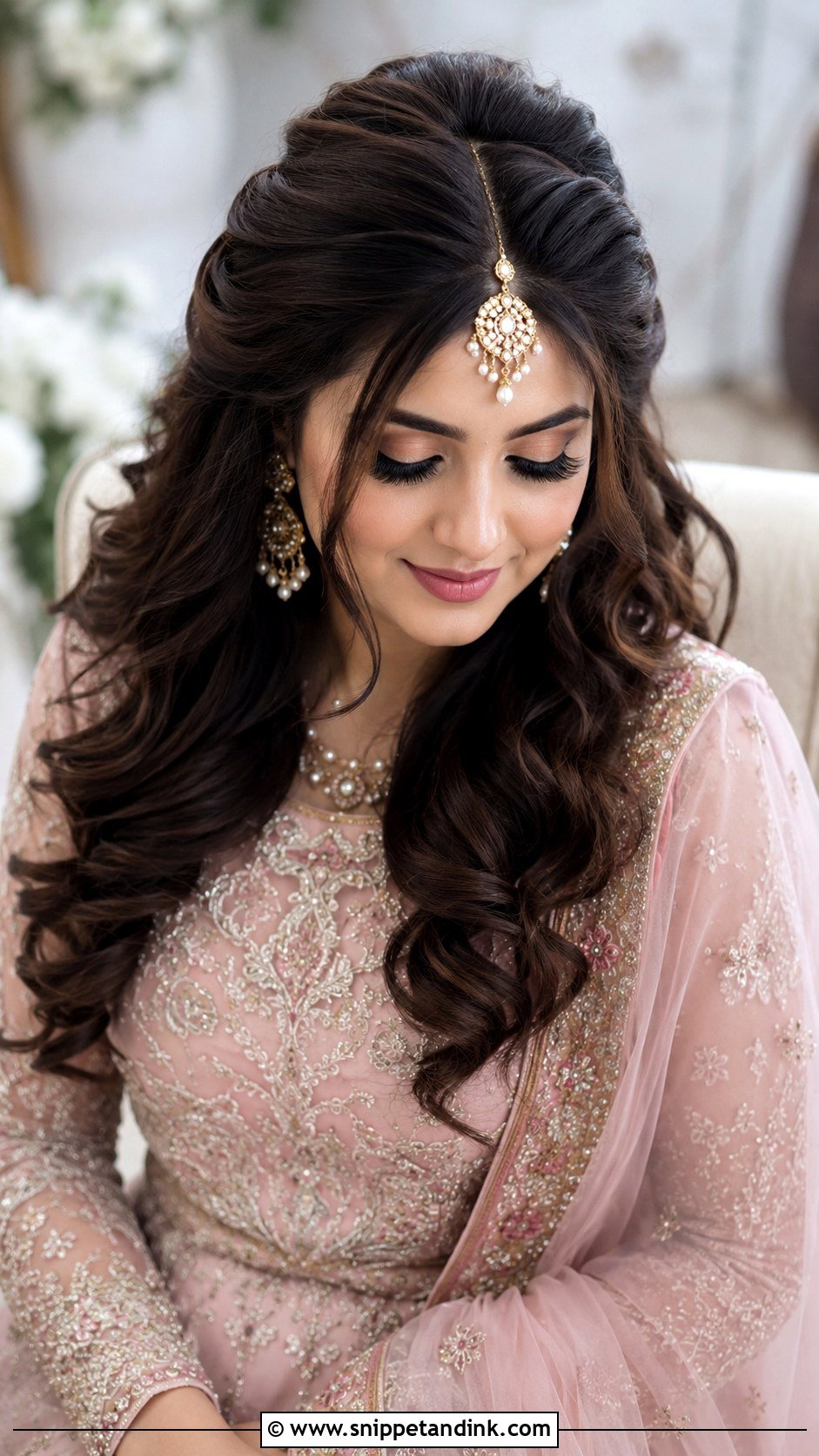 Pakistani Bridal Low Bun - Snippet and Ink - 15 Pakistani Wedding Hair Ideas