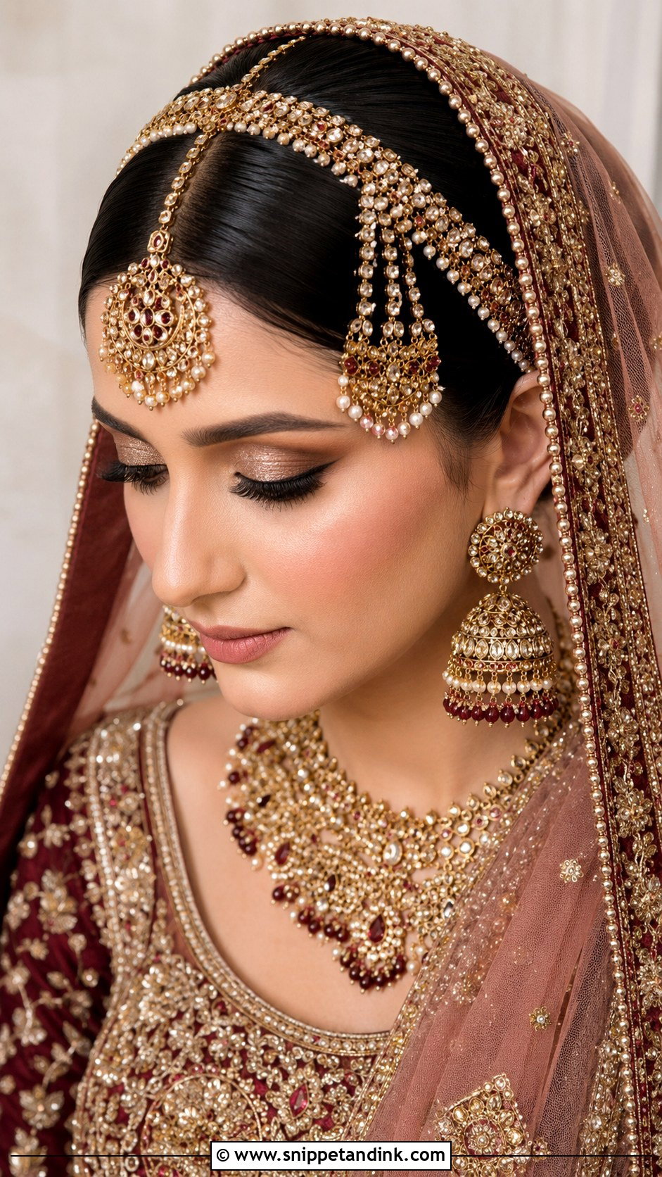 Pakistani Bridal Low Bun With Dupatta - Snippet and Ink - 15 Pakistani Bridal Barat Hairstyle Ideas