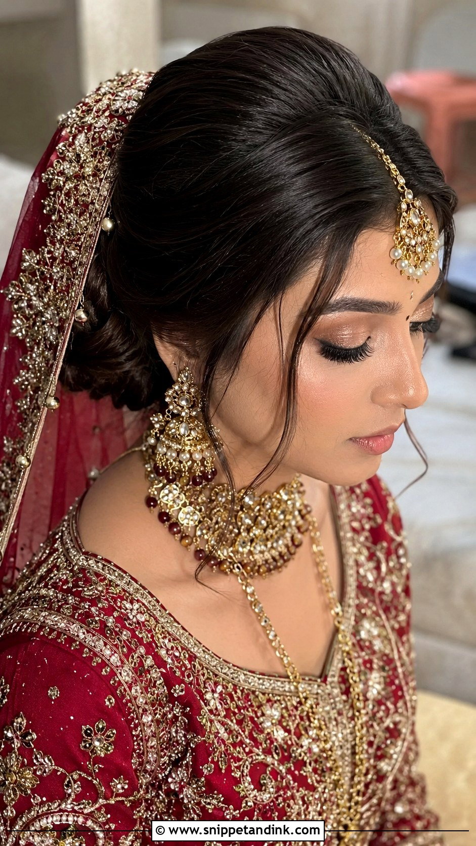 Pakistani Bridal Low Bun - Snippet and Ink - 15 Pakistani Bridal Bun Hairstyles