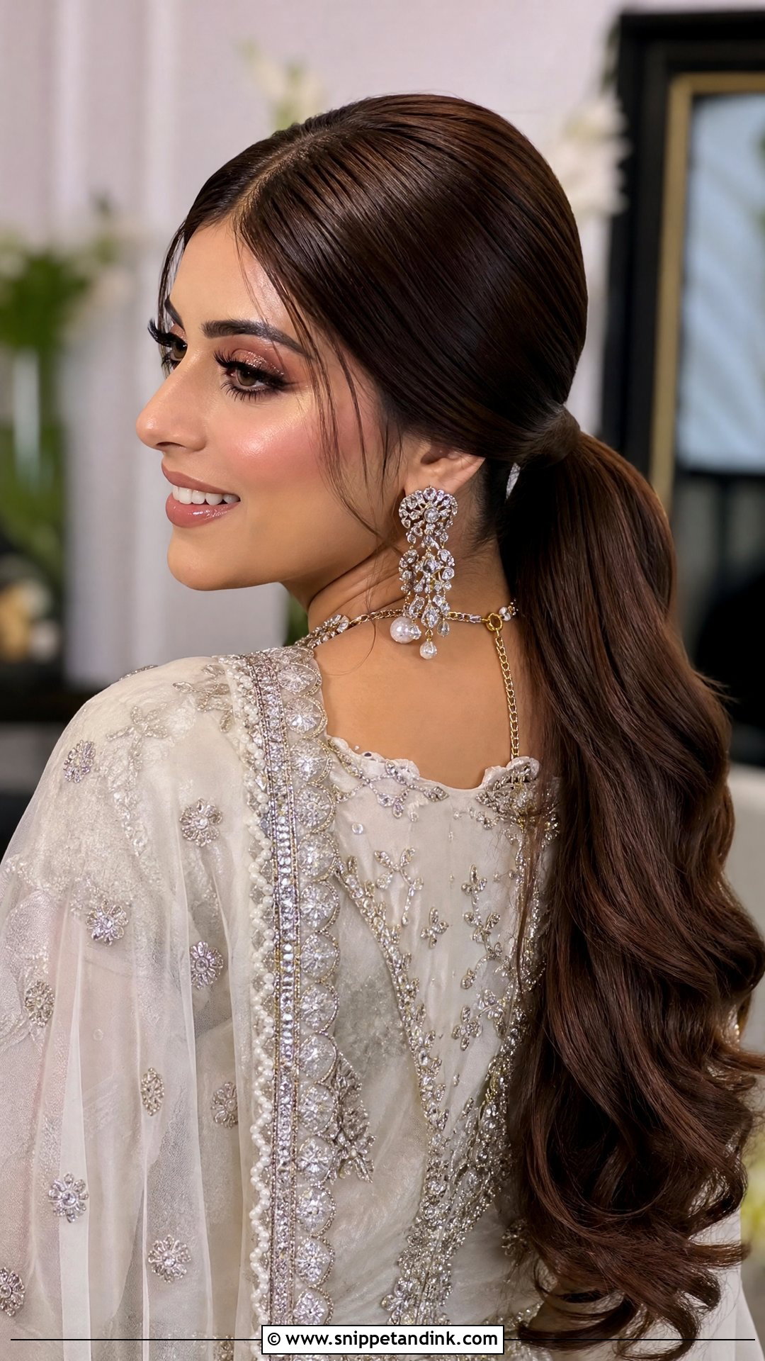 Pakistani Bridal Low Ponytail - Snippet and Ink - 20 Pakistani Bride Hairstyles