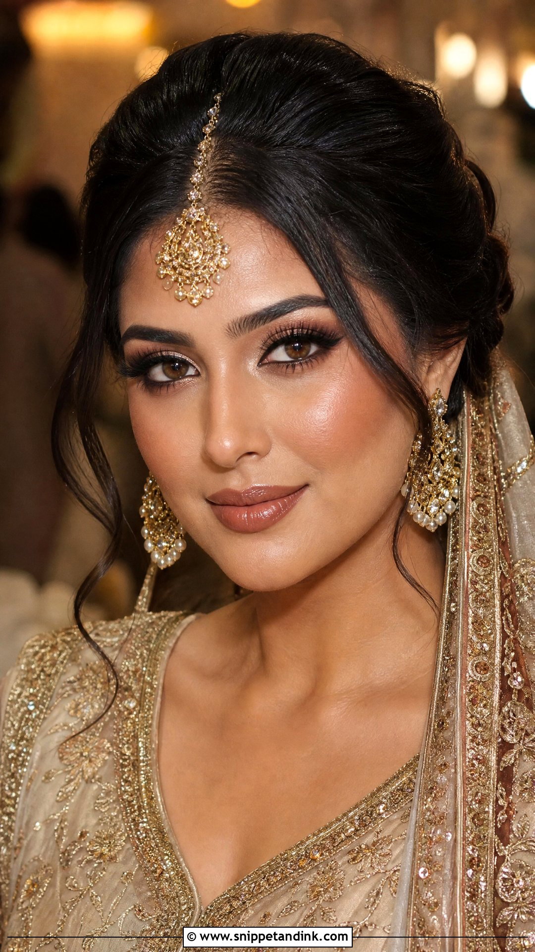 Pakistani Bridal Makeup With Brown Nude Lip - Snippet and Ink - 20 Pakistan Bridal Makeup Ideas