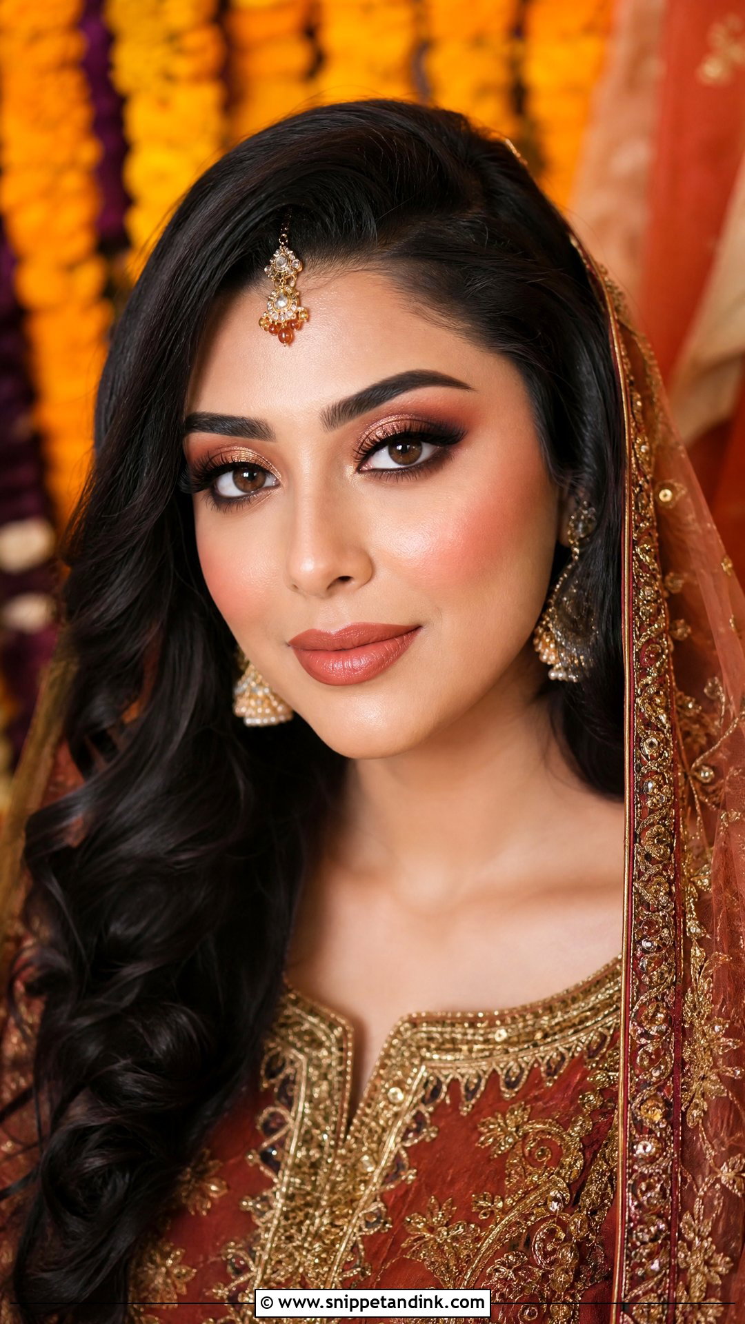 Pakistani Bridal Makeup With Copper Eyes - Snippet and Ink - 20 Pakistan Bridal Makeup Ideas