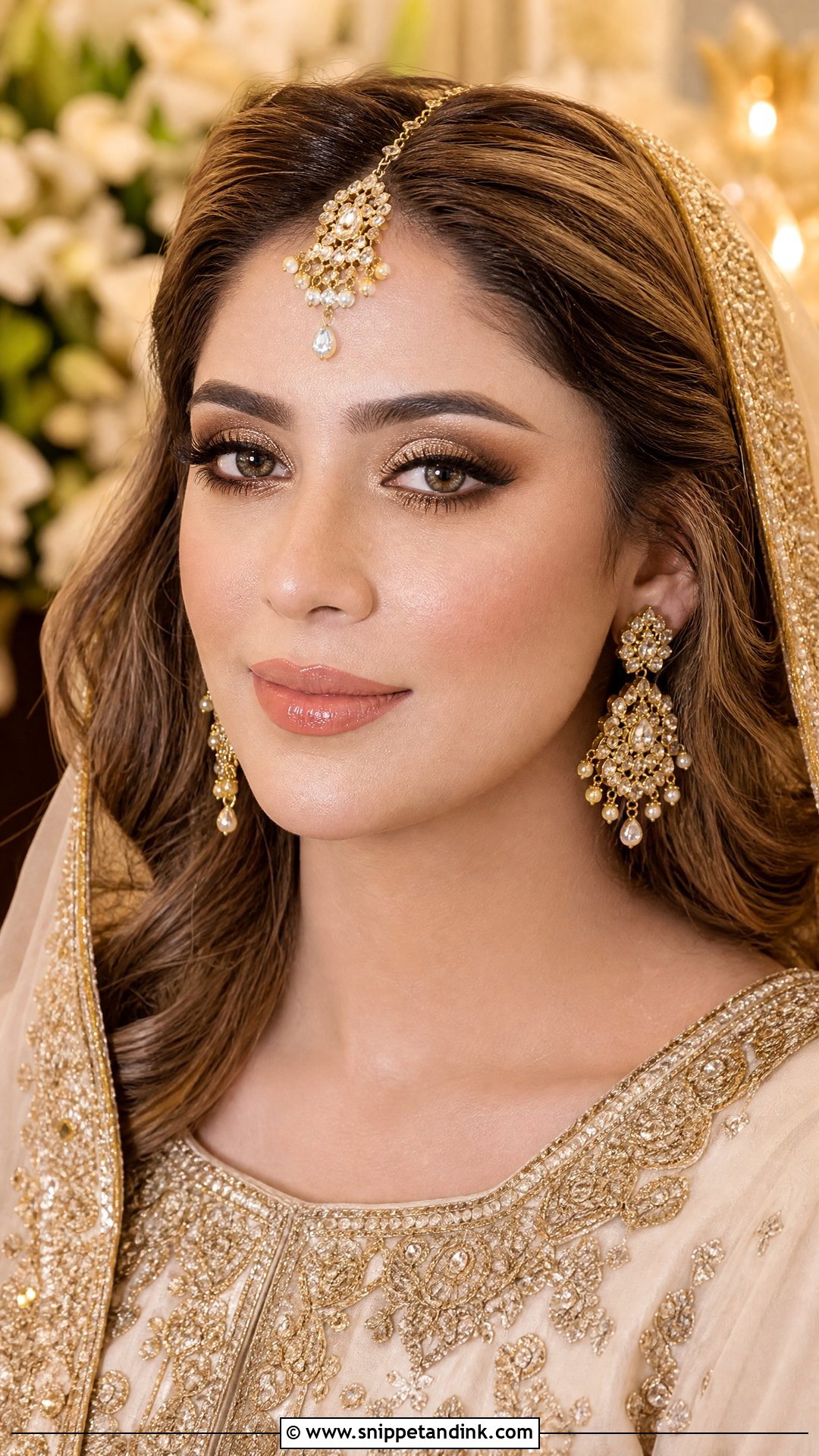Pakistani Bridal Makeup With Gold Eyes - Snippet and Ink - 20 Pakistan Bridal Makeup Ideas