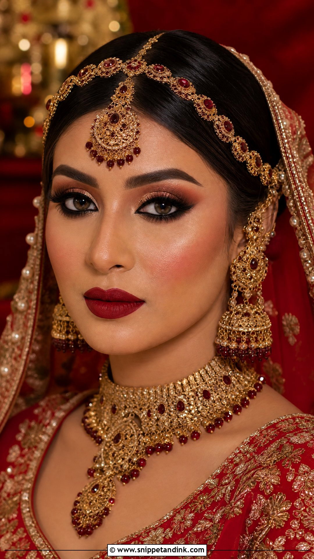 Pakistani Bridal Makeup With Heavy Jewelry - Snippet and Ink - 35 Pakistani Bridal Makeup Ideas