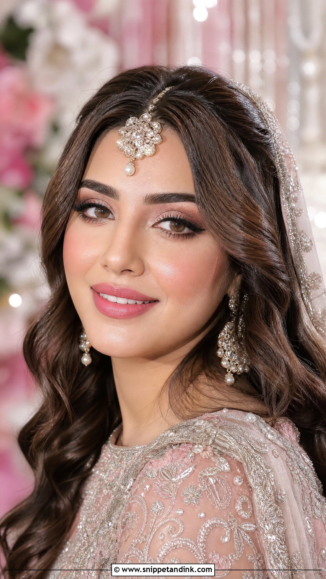 Pakistani Bridal Makeup With Pink Lip - Snippet and Ink - 20 Pakistani Bridal Makeup Looks