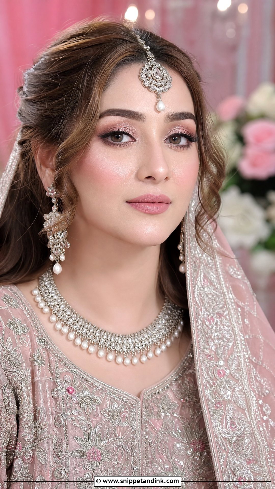 Pakistani Bridal Makeup With Pink Lip - Snippet and Ink - 35 Pakistani Bridal Makeup Ideas