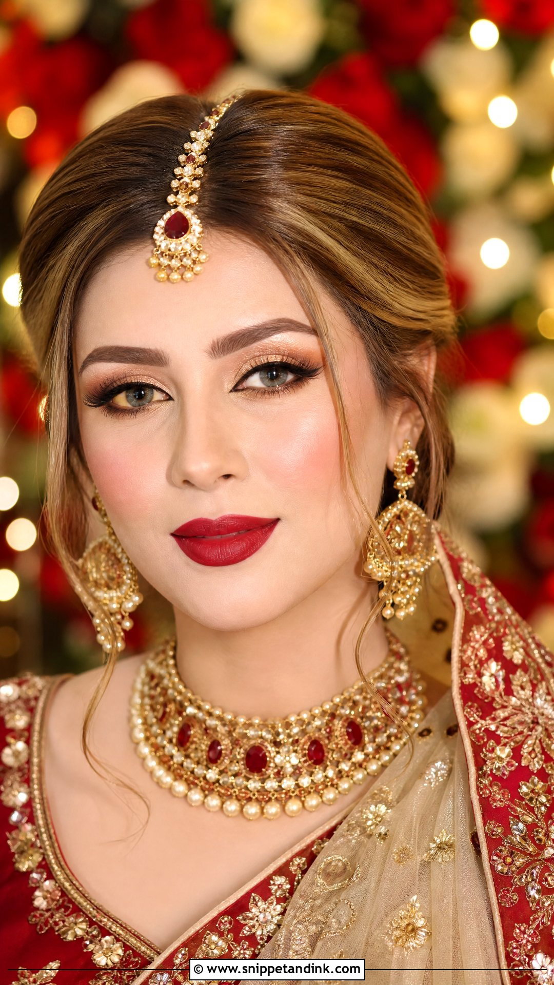 Pakistani Bridal Makeup With Red Lip - Snippet and Ink - 20 Pakistani Bridal Makeup Looks