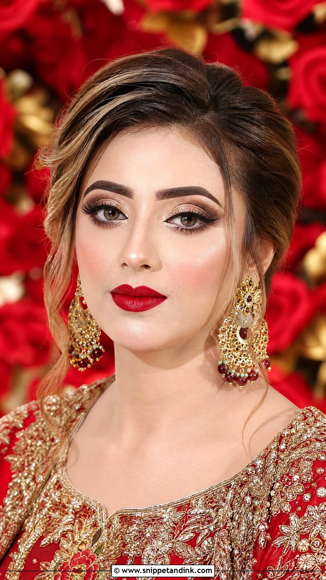 Pakistani Bridal Makeup With Red Lip - Snippet and Ink - 35 Pakistani Bridal Makeup Ideas