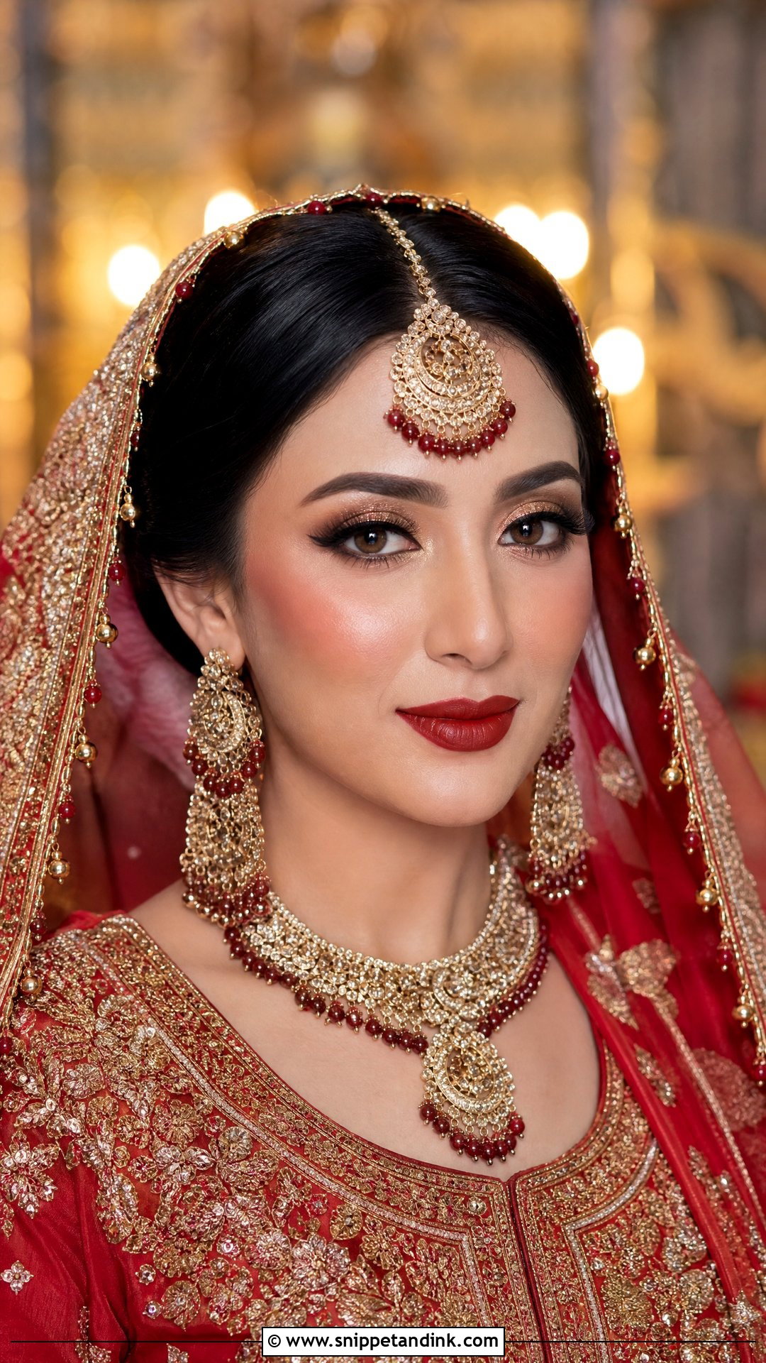 Pakistani Bridal Makeup With Red Outfit - Snippet and Ink - 20 Pakistan Bridal Makeup Ideas