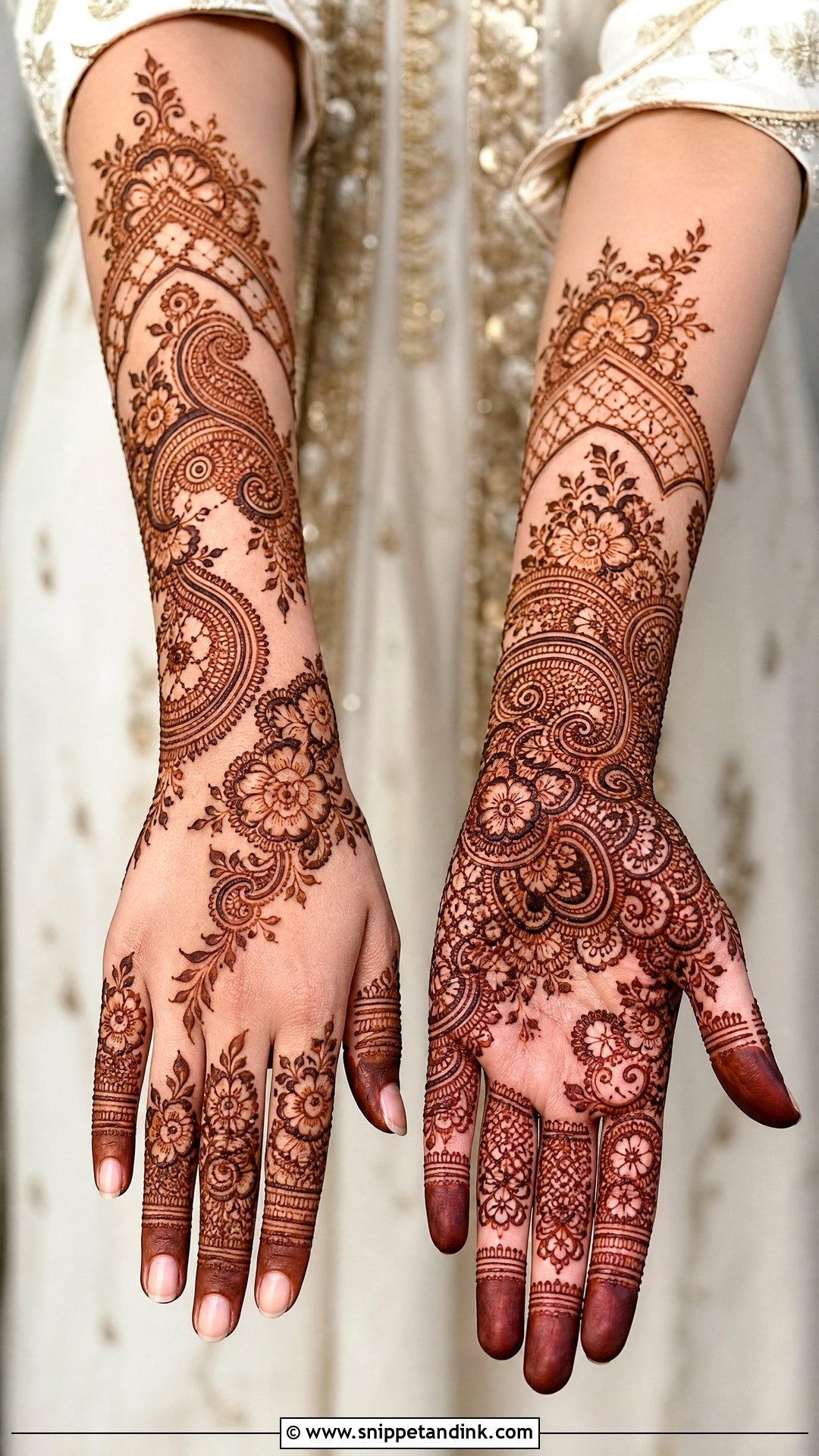 Pakistani Bridal Mehndi Design Full Hand - Snippet and Ink - 20 Bride Hand Mehndi Designs