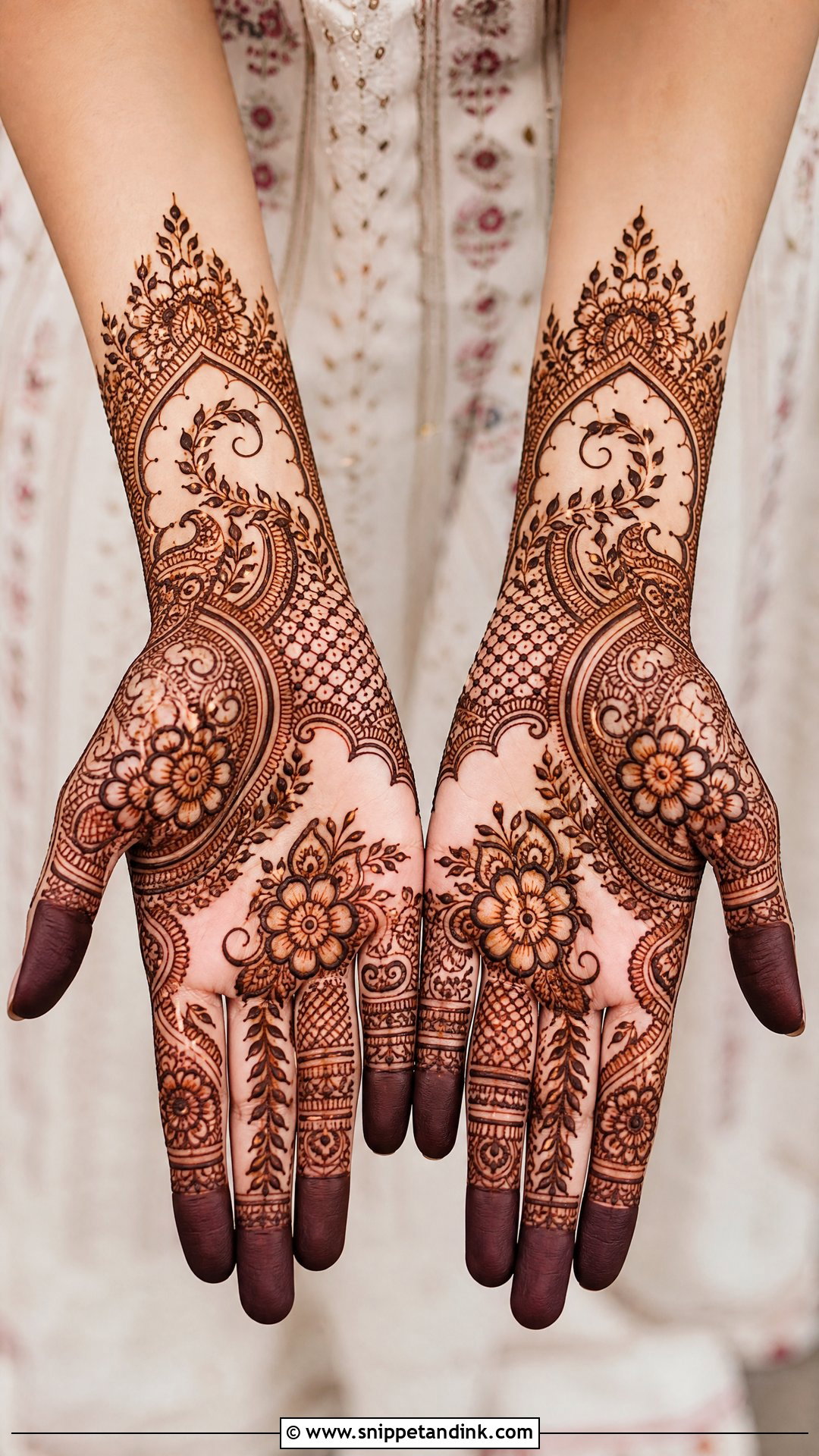 Pakistani Bridal Mehndi Front Hand - Snippet and Ink - 20 Front Bridal Mehndi Designs
