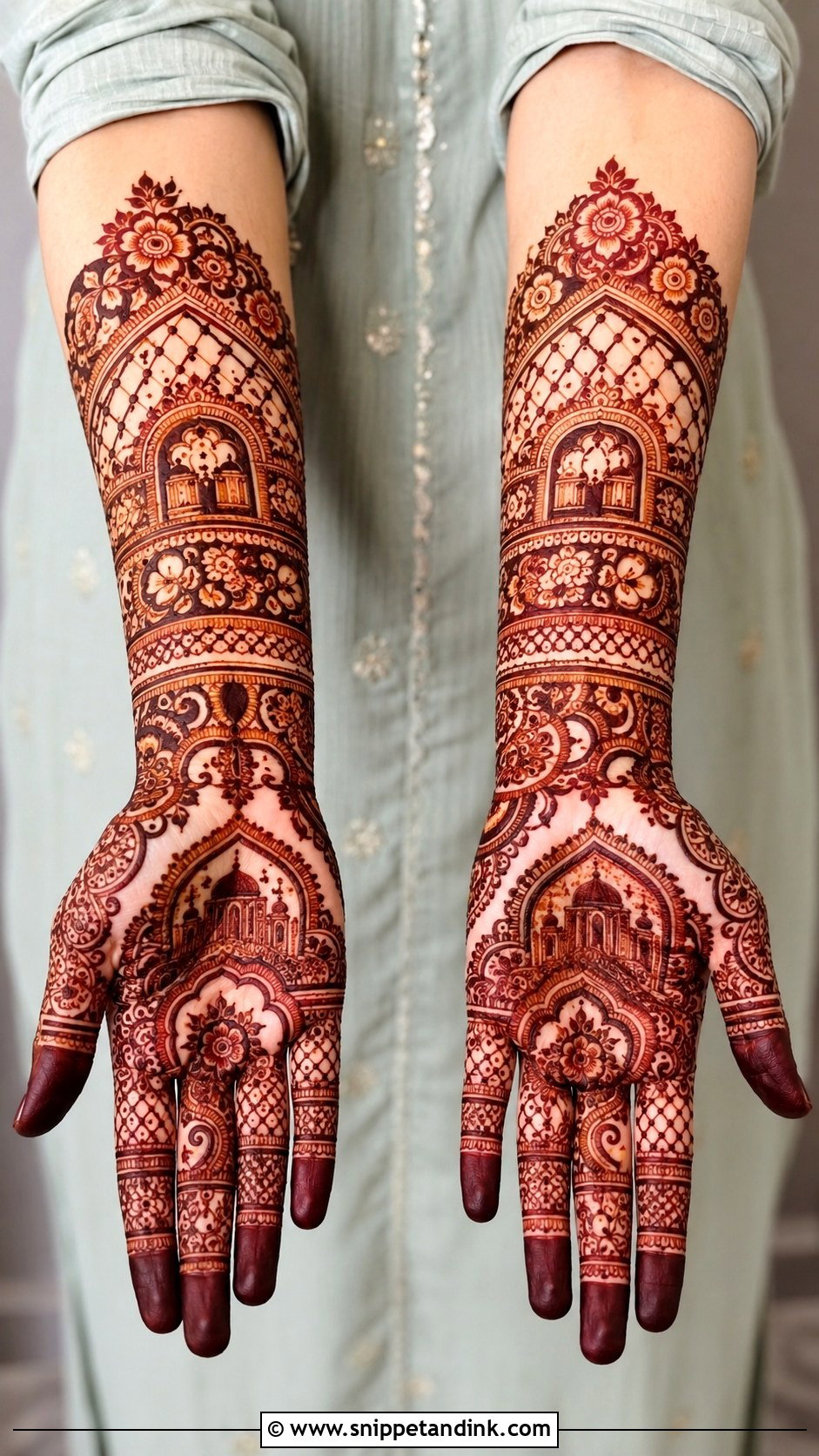 Pakistani Bridal Mehndi Full Hand - Snippet and Ink - 30 Bridal Mehndi Design Ideas