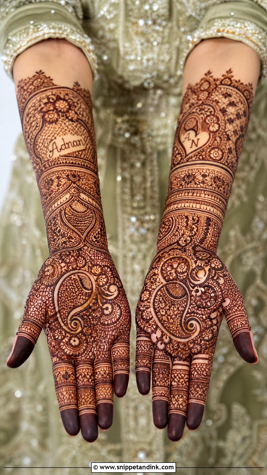 Pakistani Bridal Mehndi With Groom Name - Snippet and Ink - 25 Pakistani Bridal Mehndi Designs