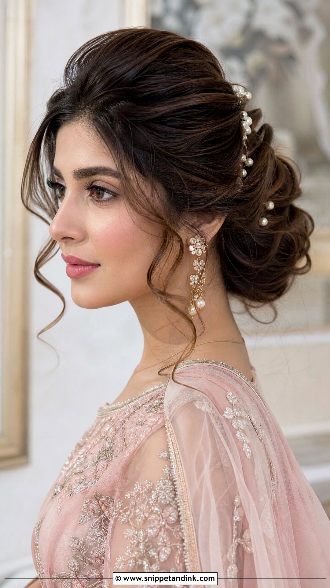 Pakistani Bridal Messy Bun - Snippet and Ink - 20 Pakistani Bride Hairstyles