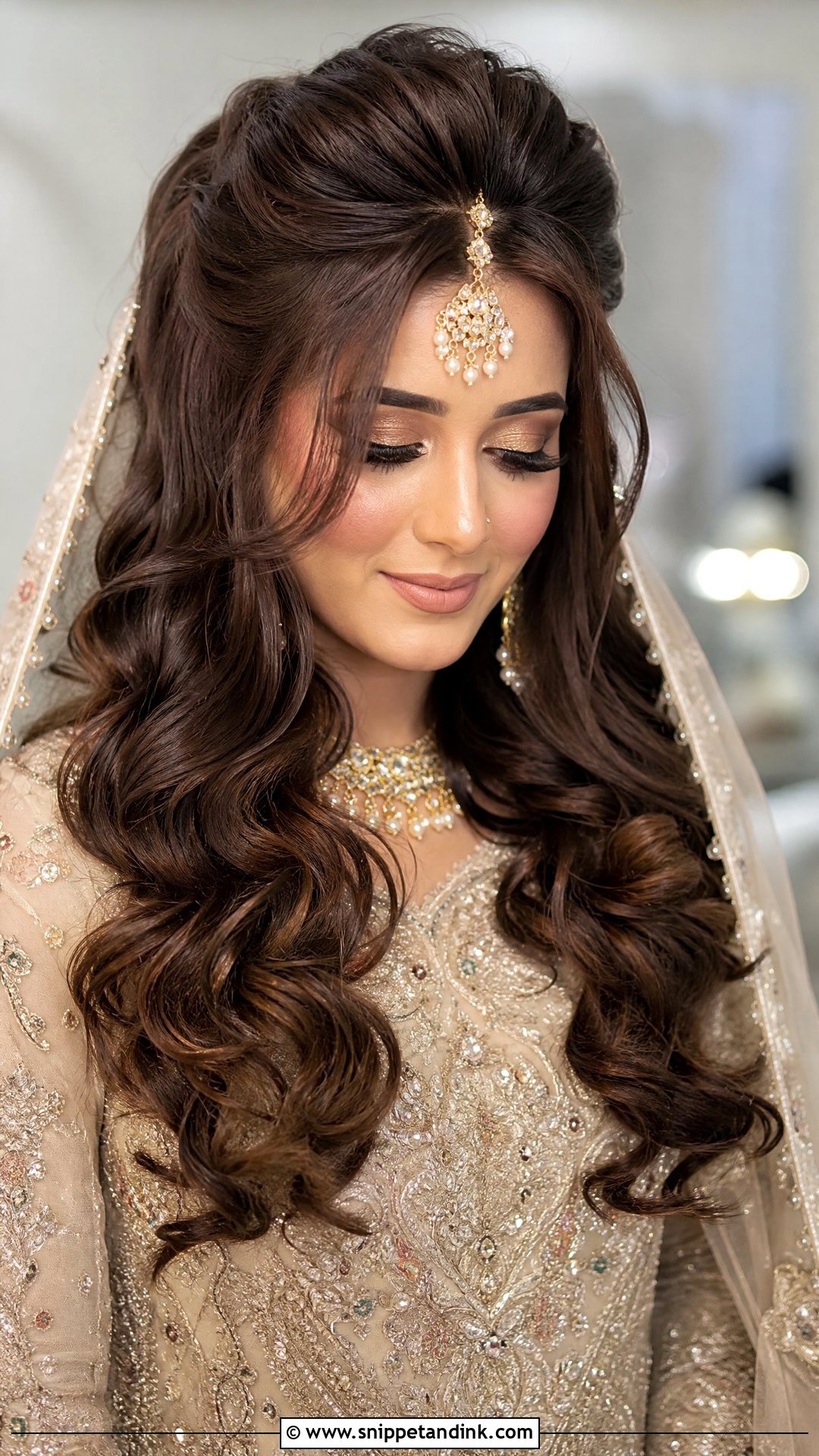 Pakistani Bridal Open Curls - Snippet and Ink - 20 Pakistani Bridal Hair Wedding Hairstyles