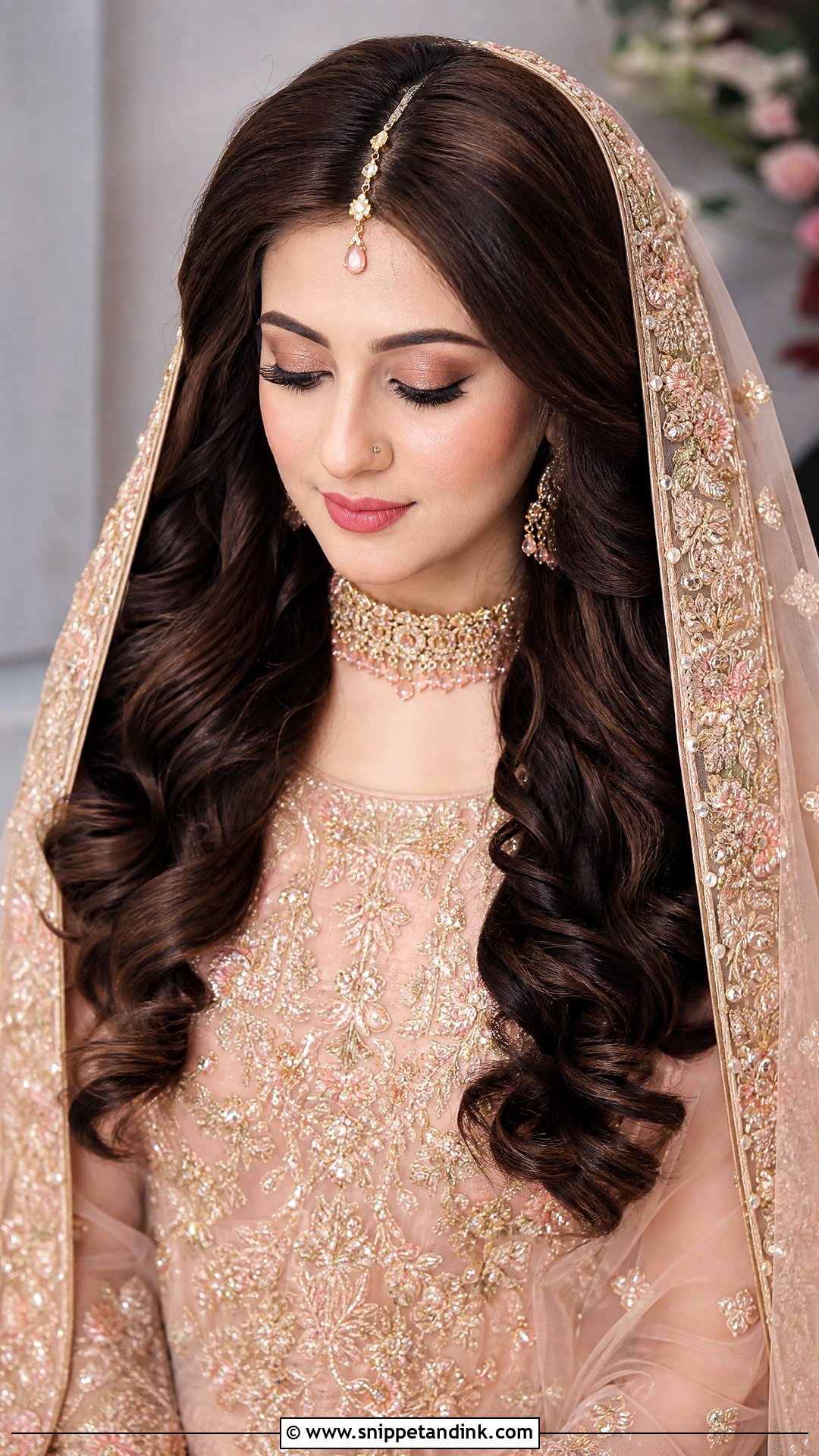 Pakistani Bridal Open Curls With Dupatta - Snippet and Ink - 20 Pakistani Bride Hairstyles