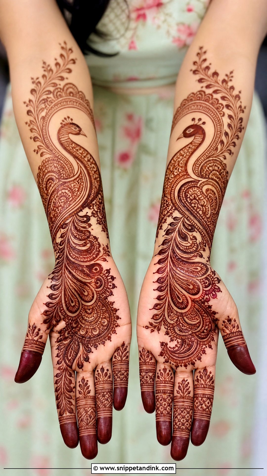 Pakistani Bridal Peacock Mehndi Design - Snippet and Ink - 25 New Pakistani Bridal Mehndi Designs 2024