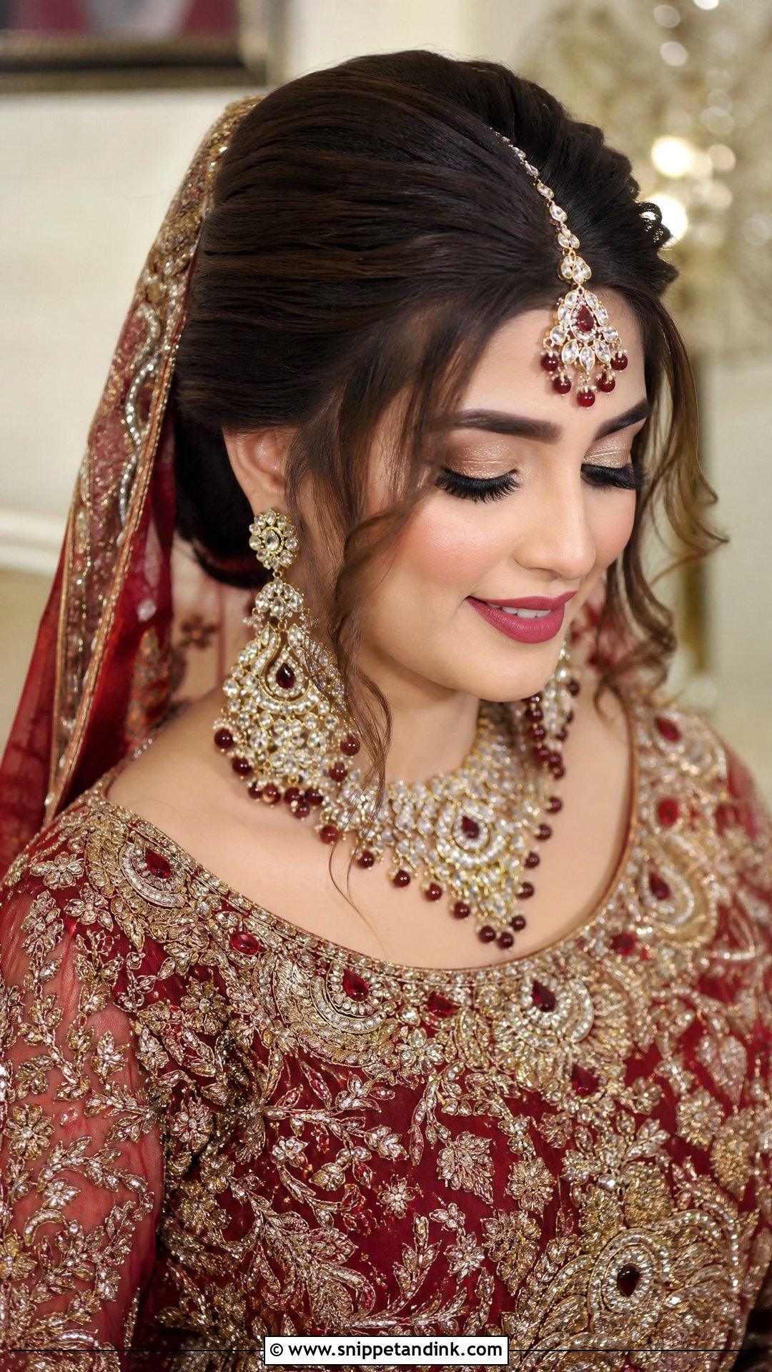Pakistani Bridal Puff Bun - Snippet and Ink - 20 Pakistani Bridal Hair Wedding Hairstyles